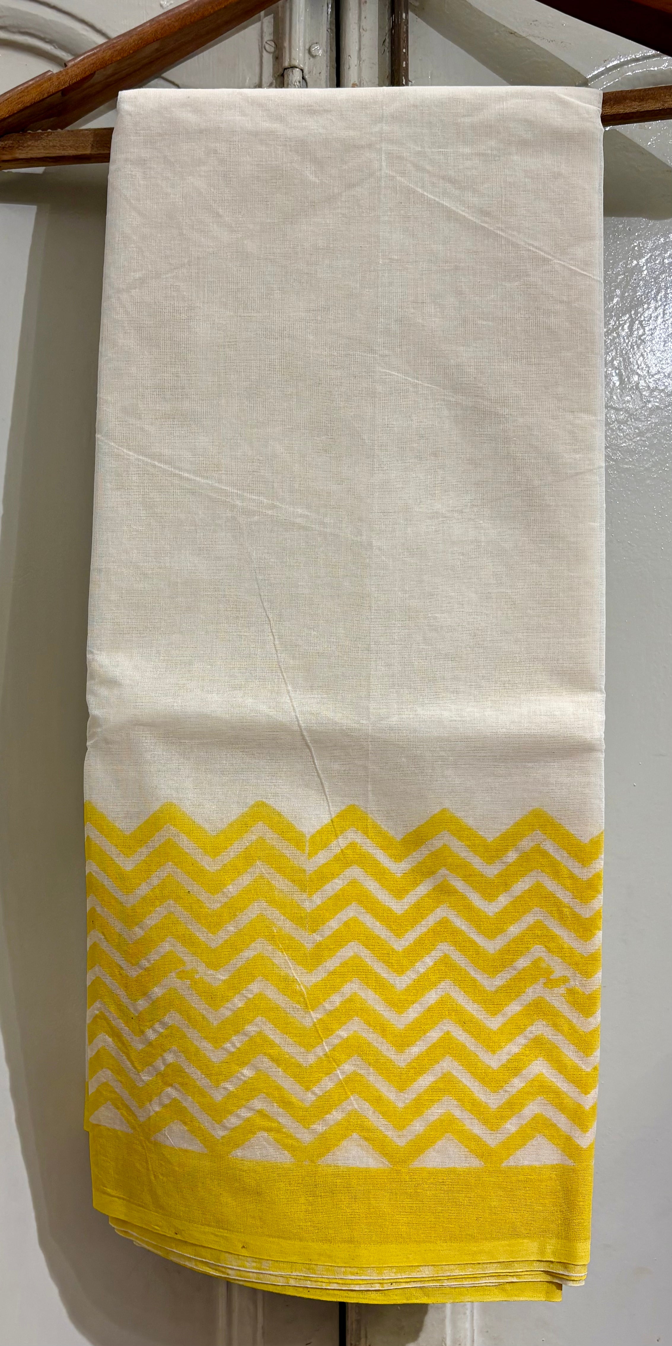 OFFWHITE YELLOW LALIE-SSR-COTTON DHOTI