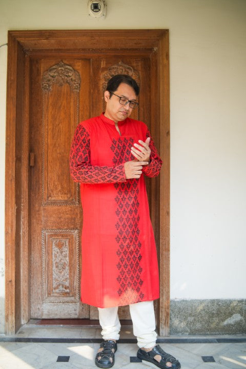 GK Rust Printed Kurta SSR
