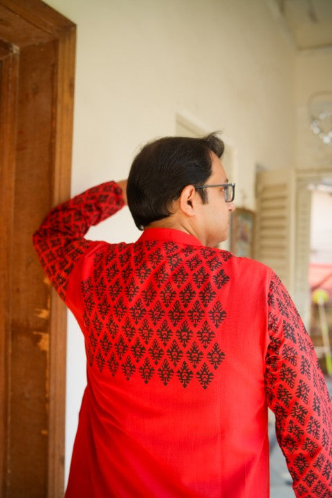 GK Rust Printed Kurta SSR