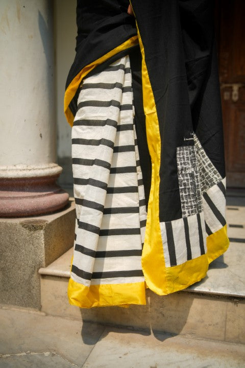 Black Striped Audy Saree
