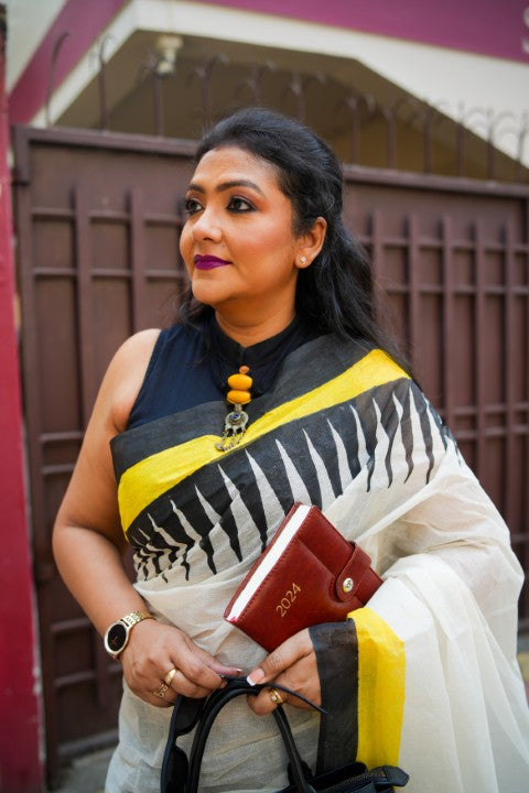 Off White Half & Half Lalie Saree