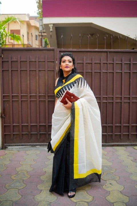 Off White Half & Half Lalie Saree