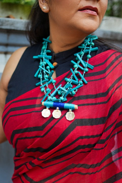 Red Printed Lalie Saree