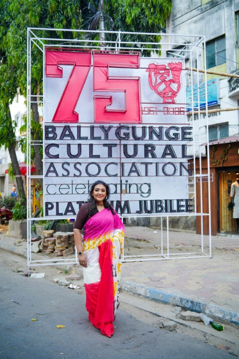 Kora Cotton Tie & Dye Lalie Saree