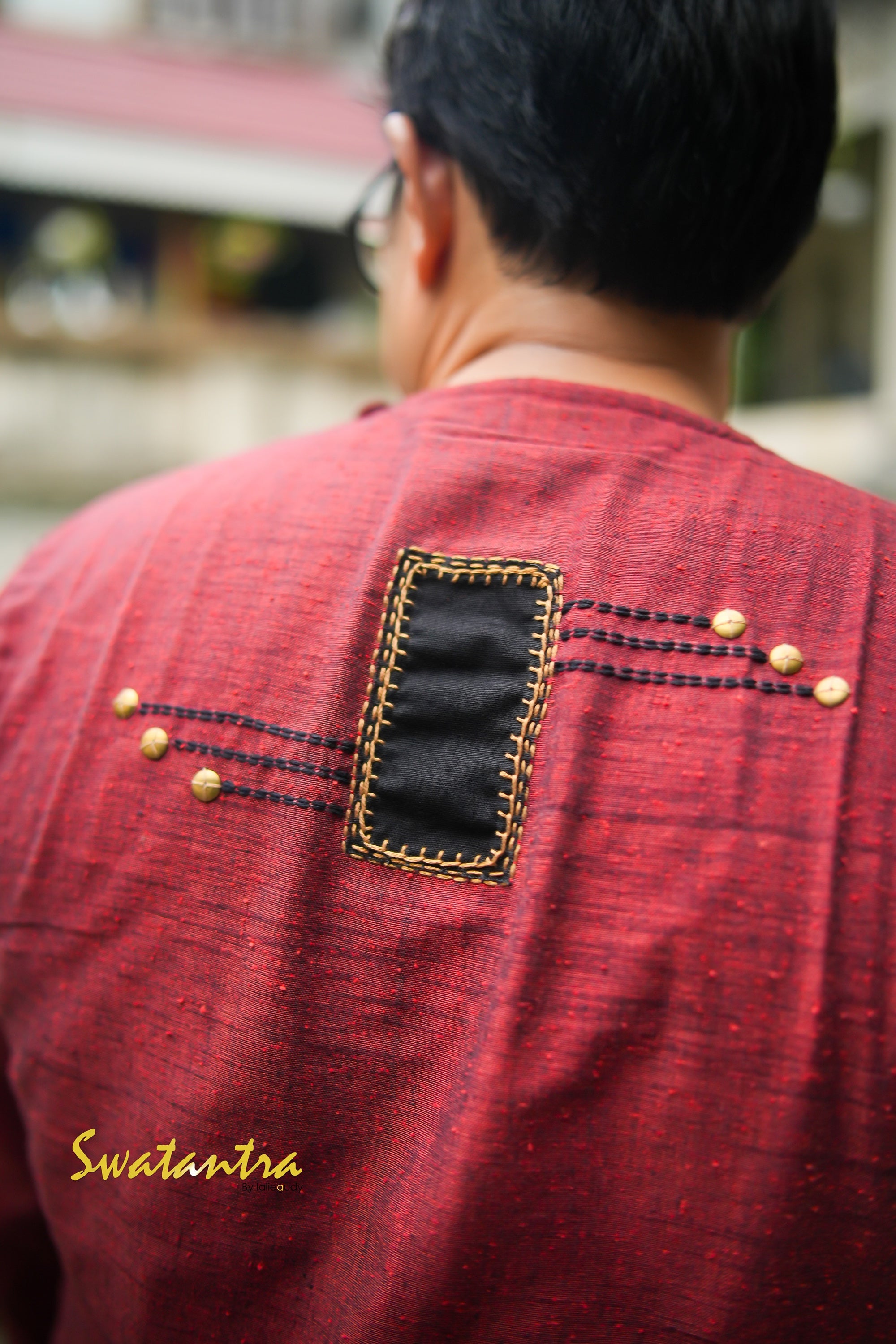 LALIE SAIKAT MAROON APPLIQUE AND EMB