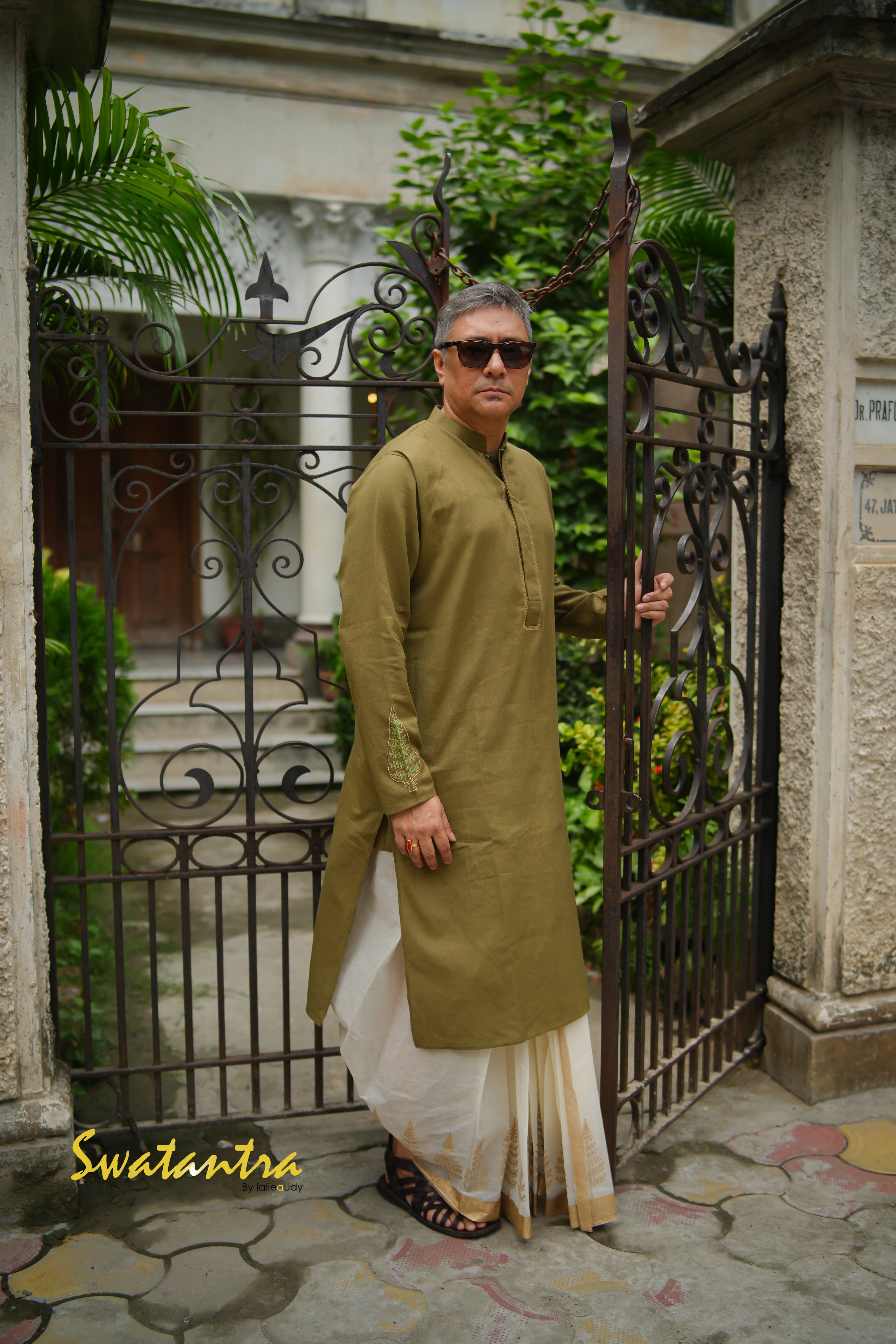 DHOTI GREEN EMB AMIT