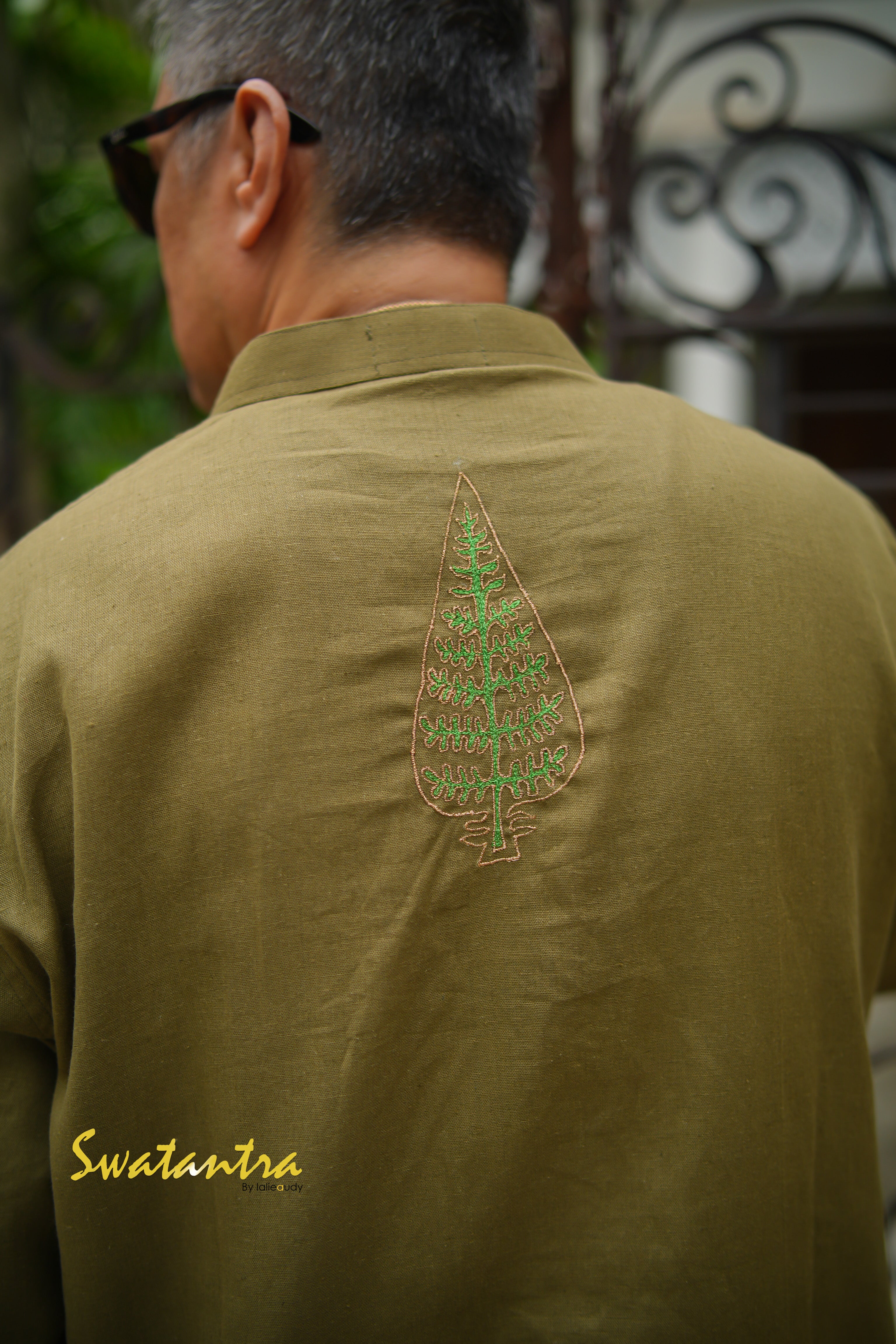 DHOTI GREEN EMB AMIT
