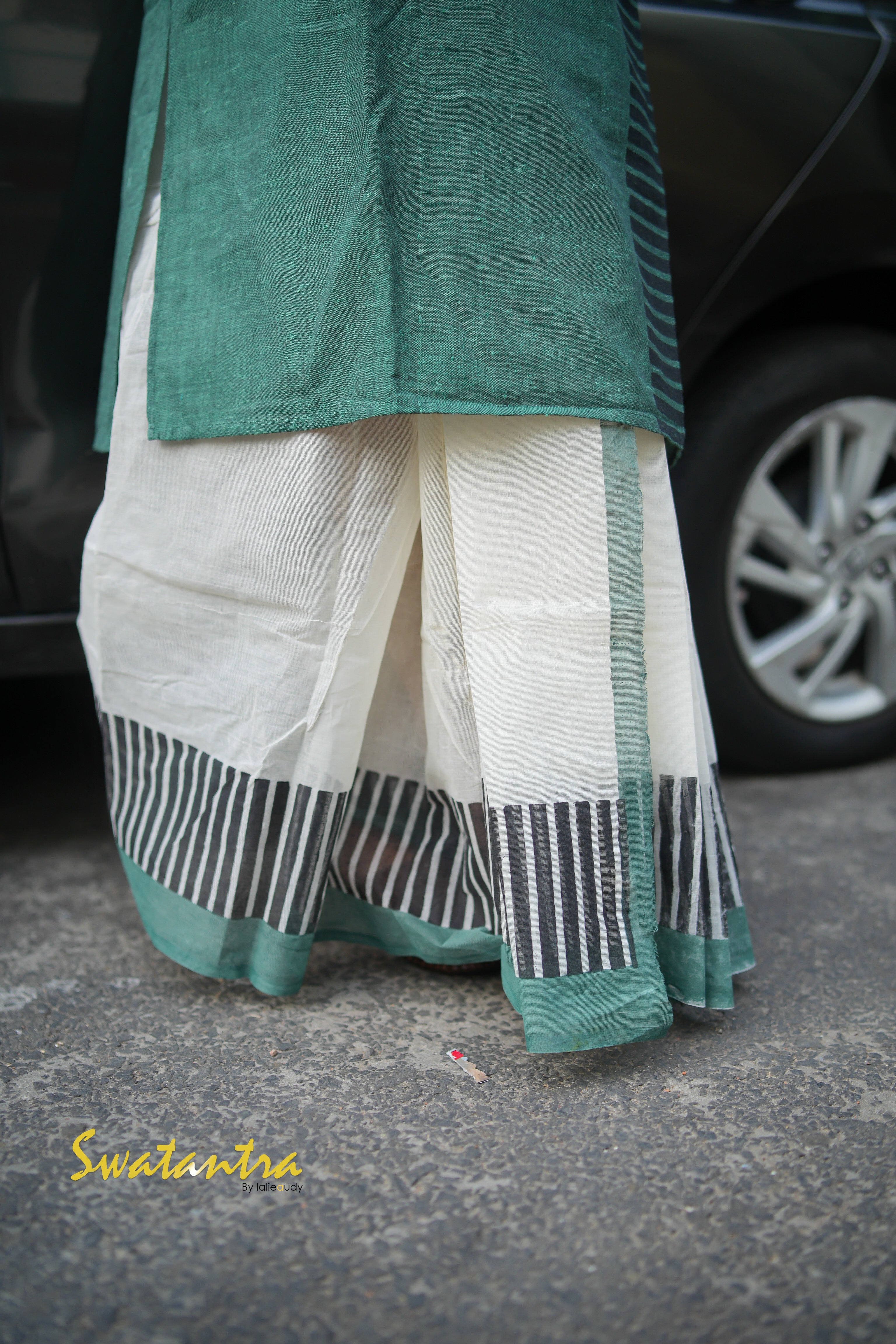 DHOTI GREEN PRINTED DRDEB