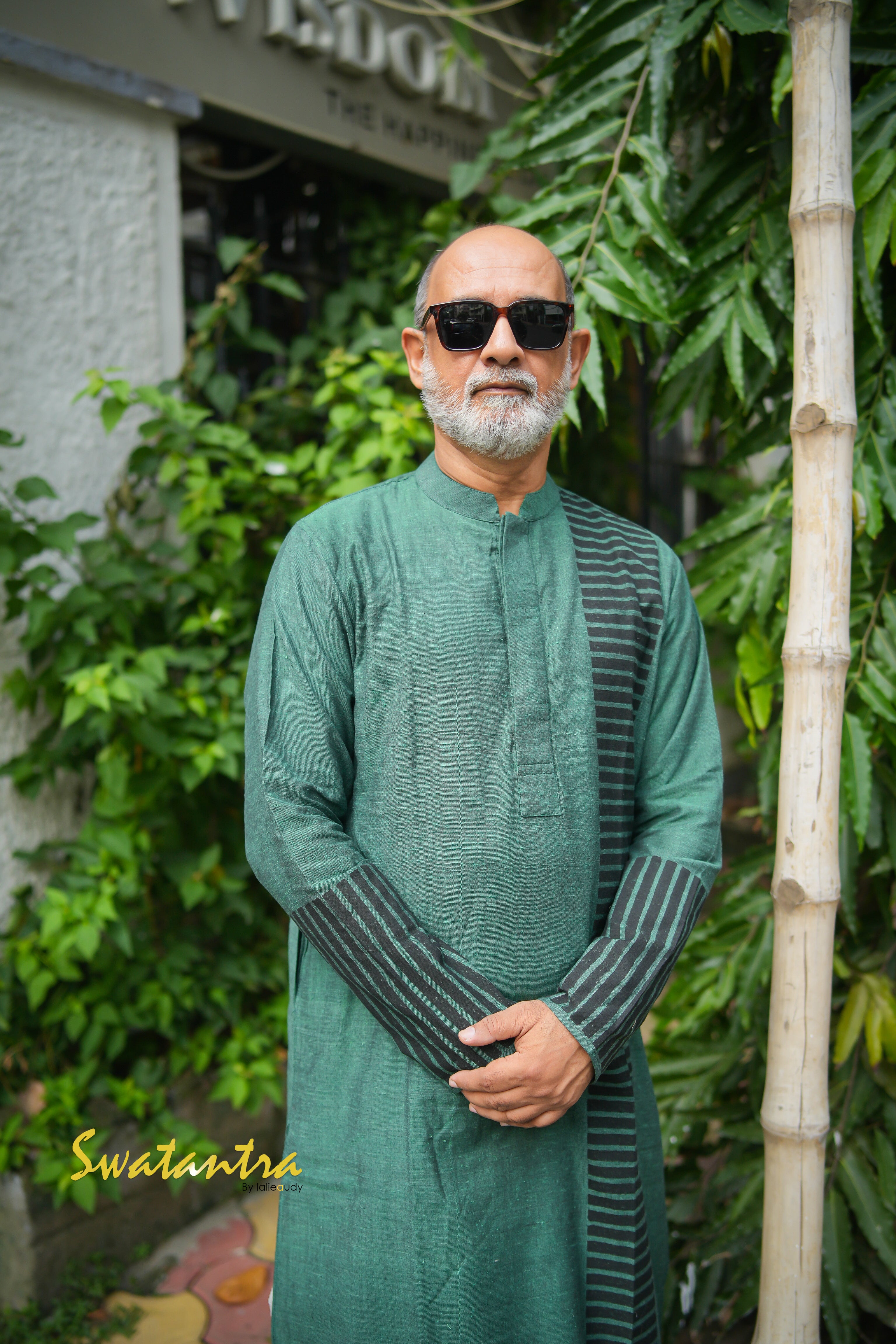 DHOTI GREEN PRINTED DRDEB