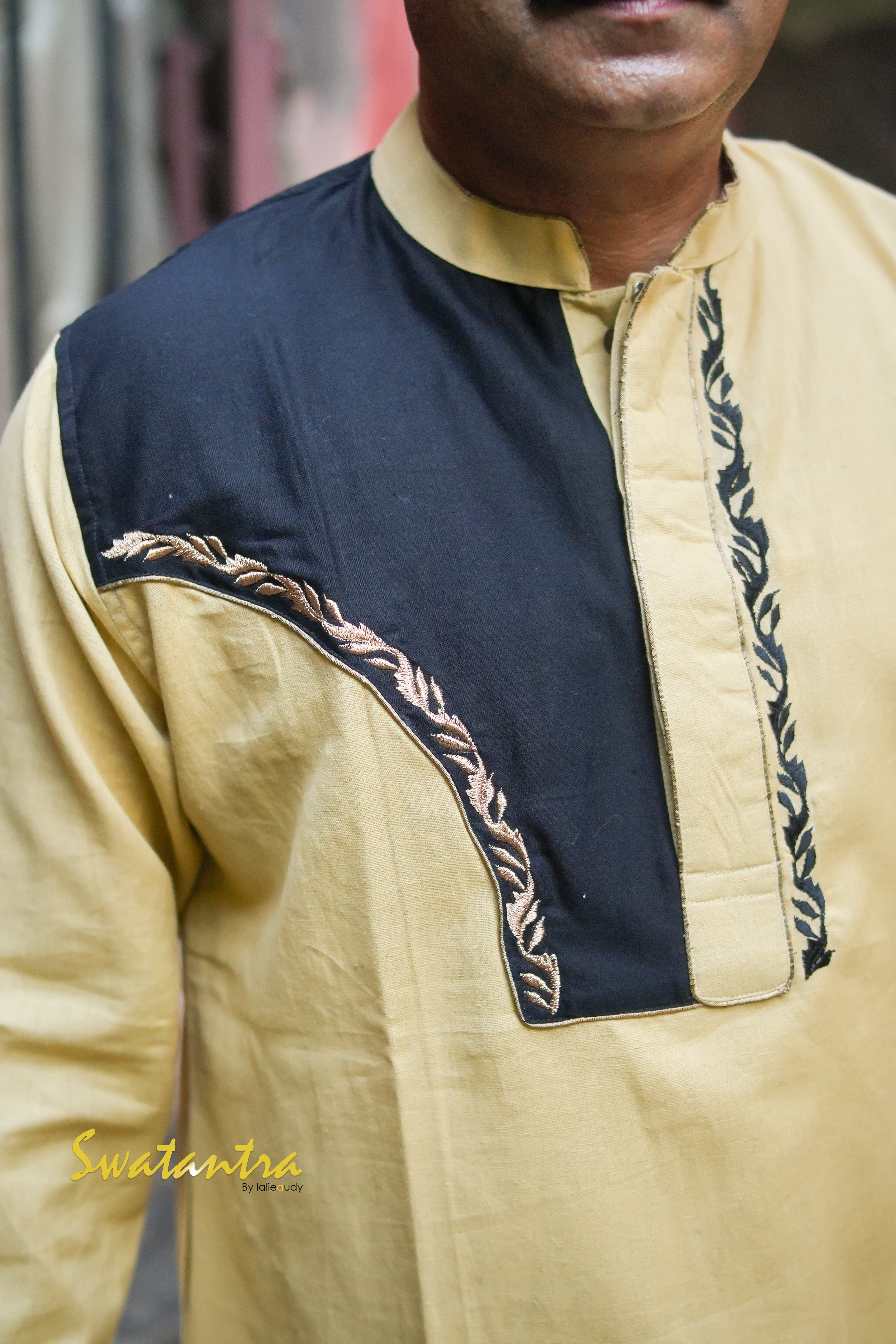 DHOTI BEIGE EMB ANJAN