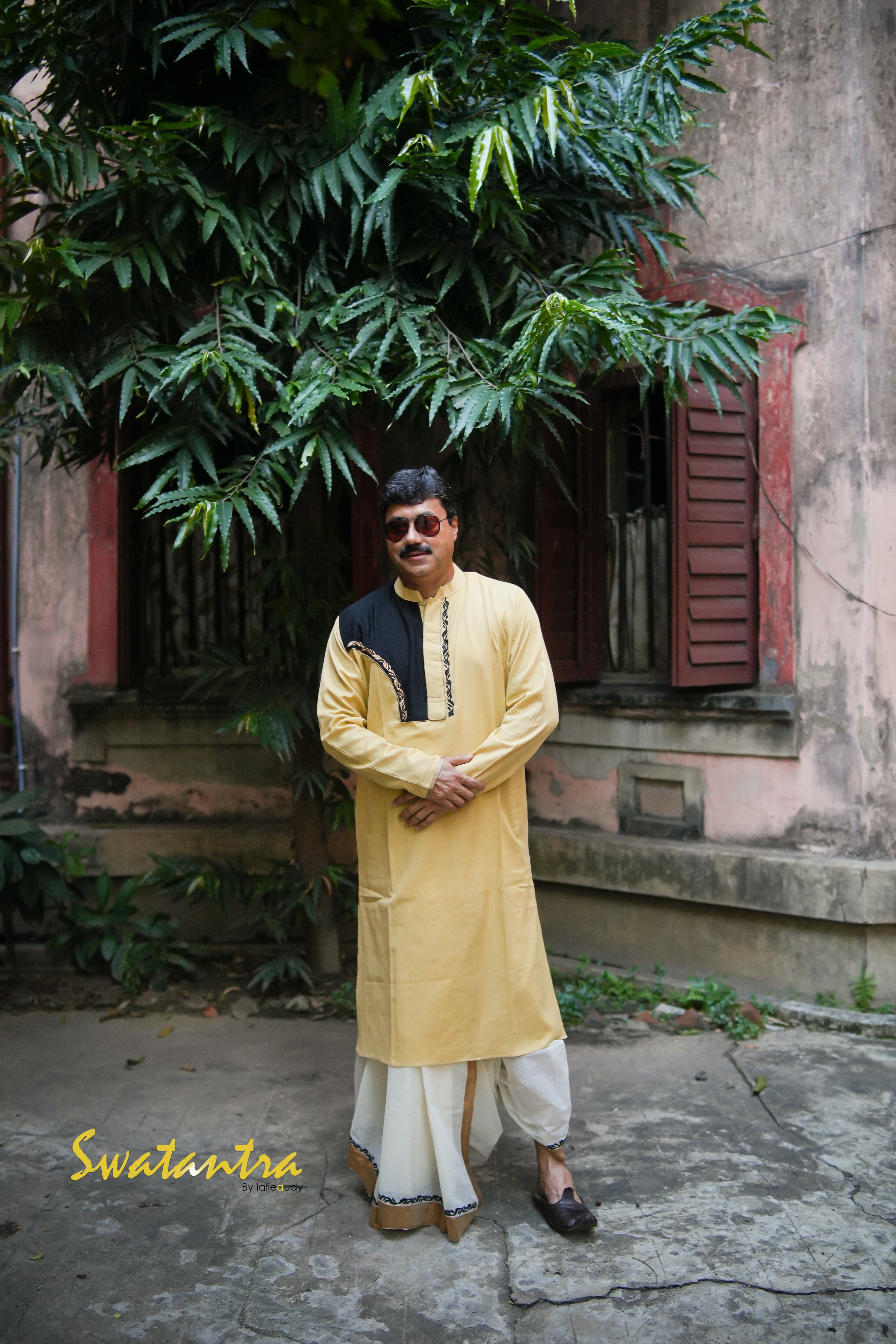DHOTI BEIGE EMB ANJAN