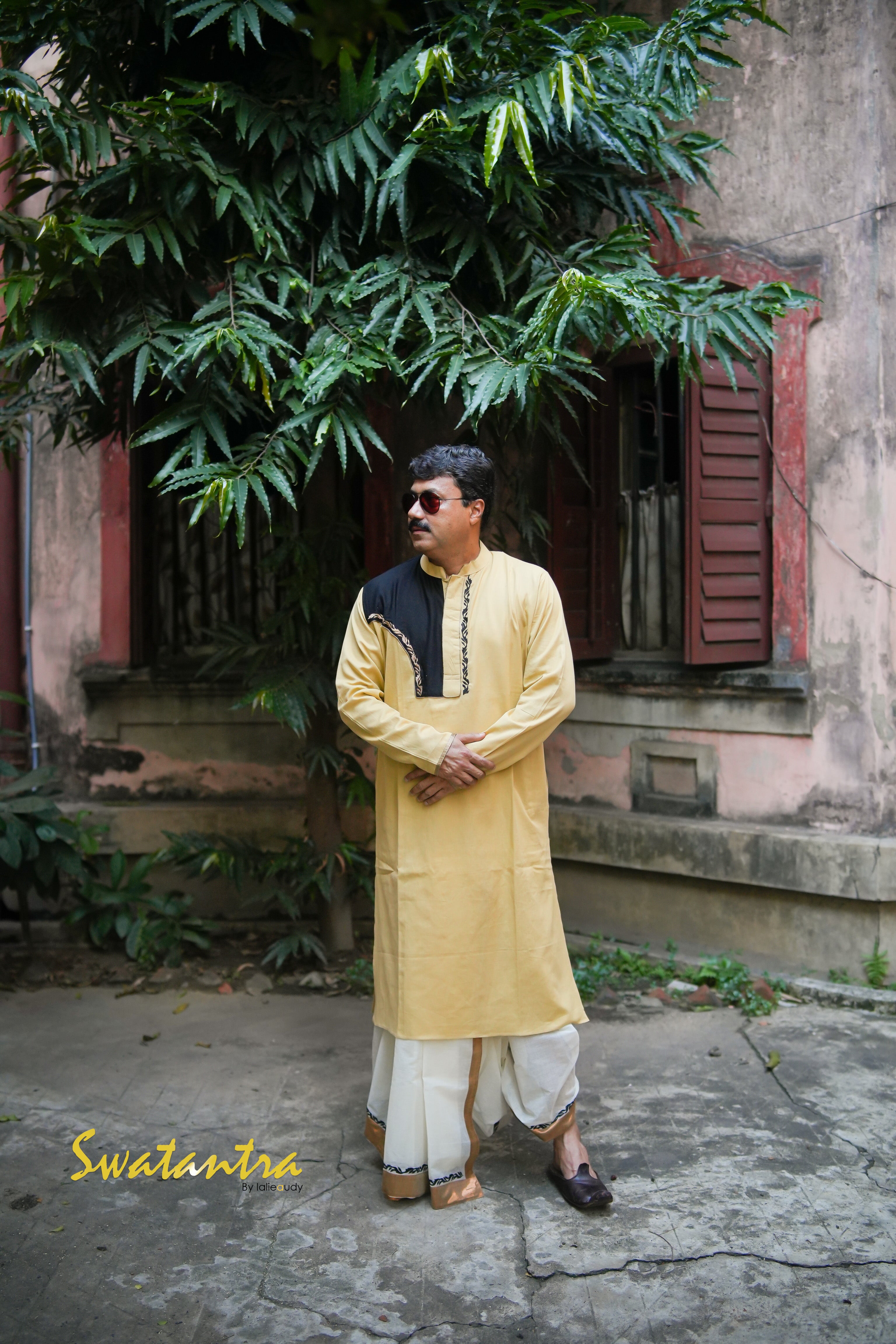 DHOTI BEIGE EMB ANJAN