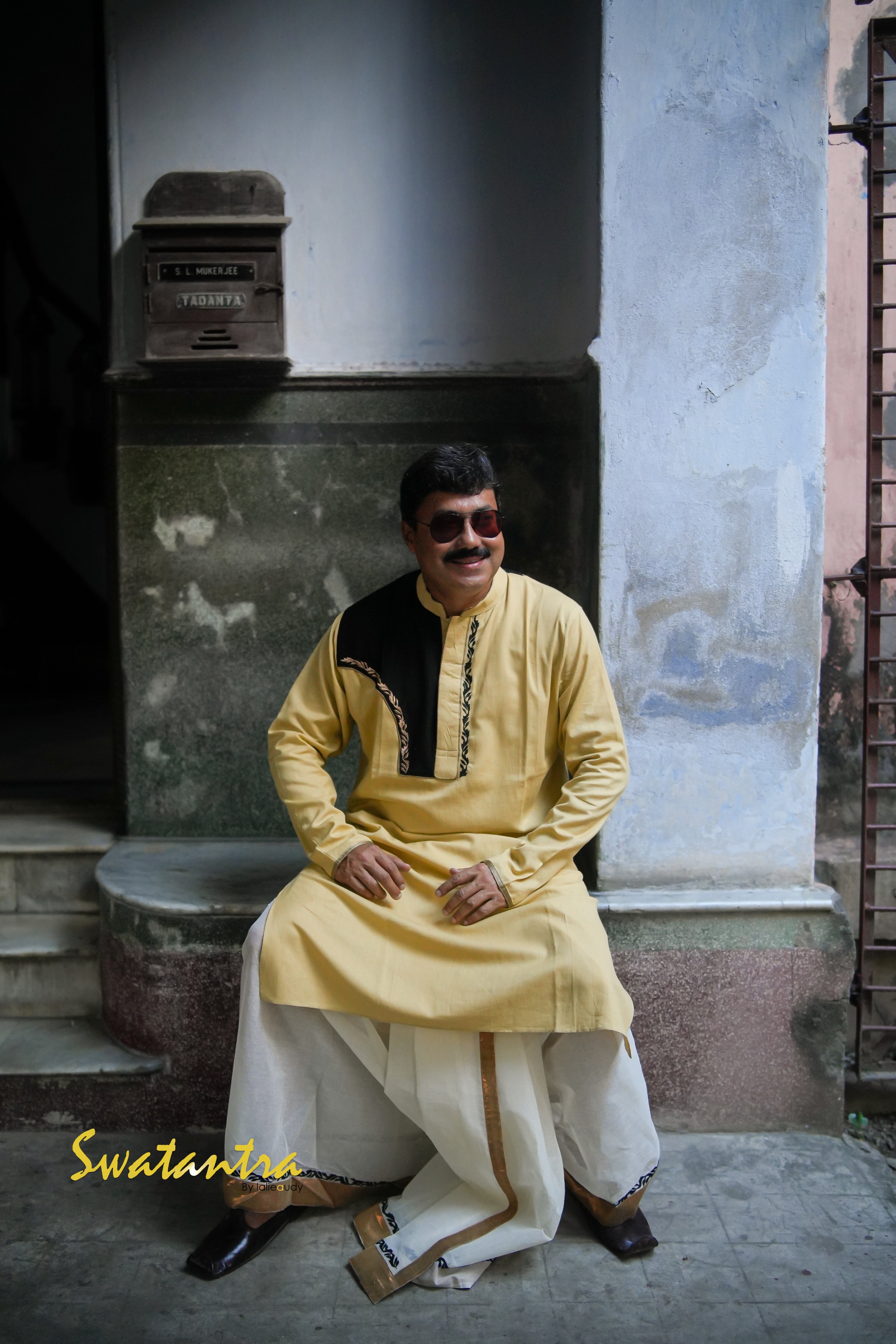 DHOTI BEIGE EMB ANJAN