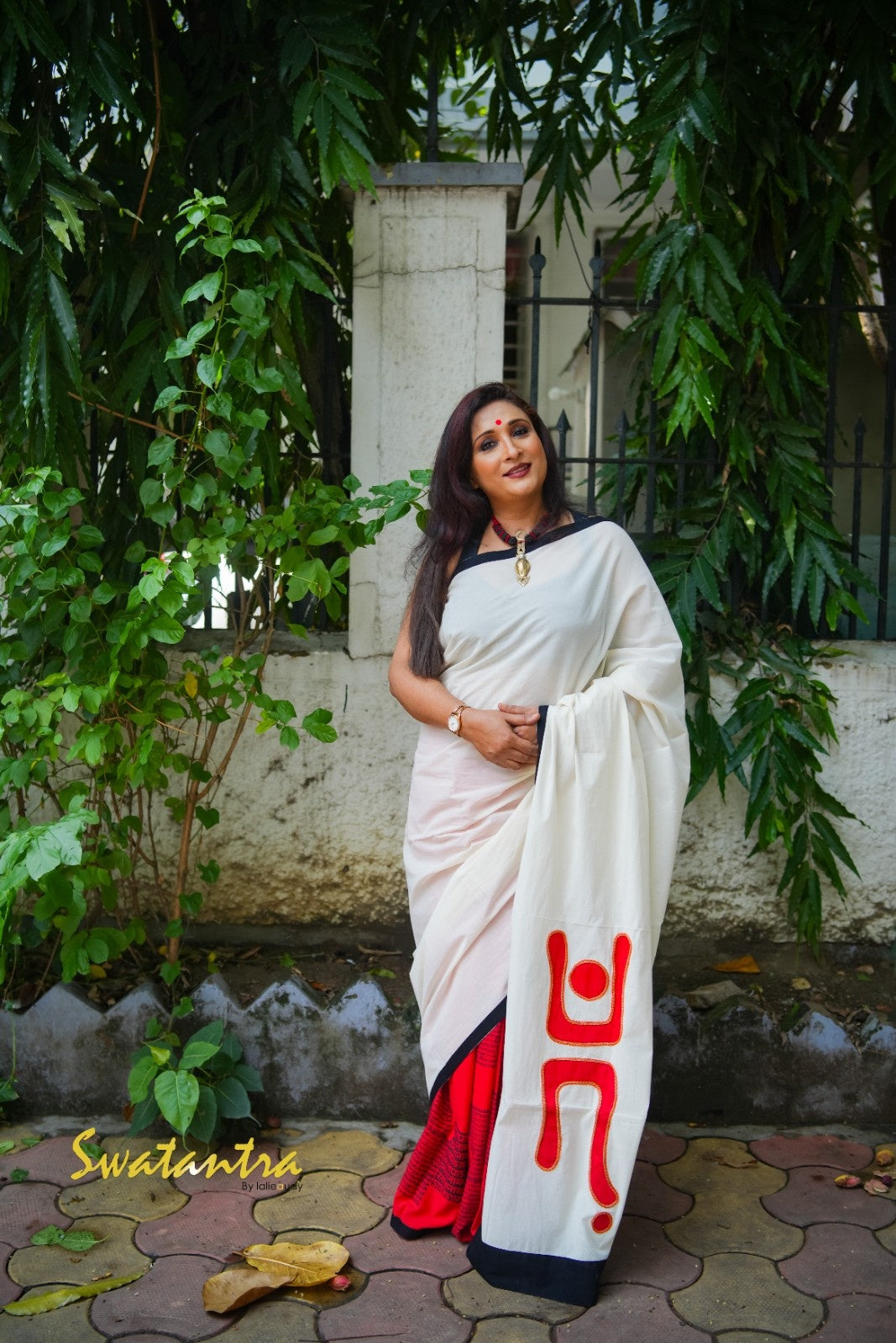 SAREE KORA COTTON PRINT & APPLIQUE AUDY