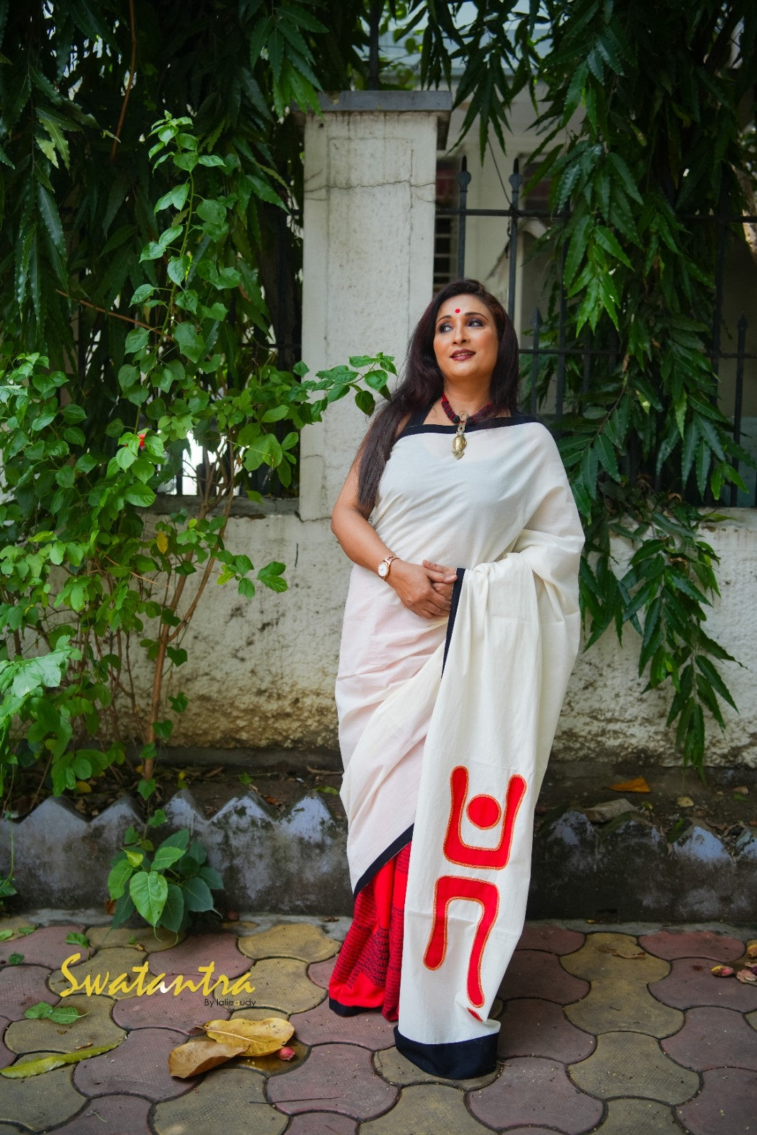 SAREE KORA COTTON PRINT & APPLIQUE AUDY