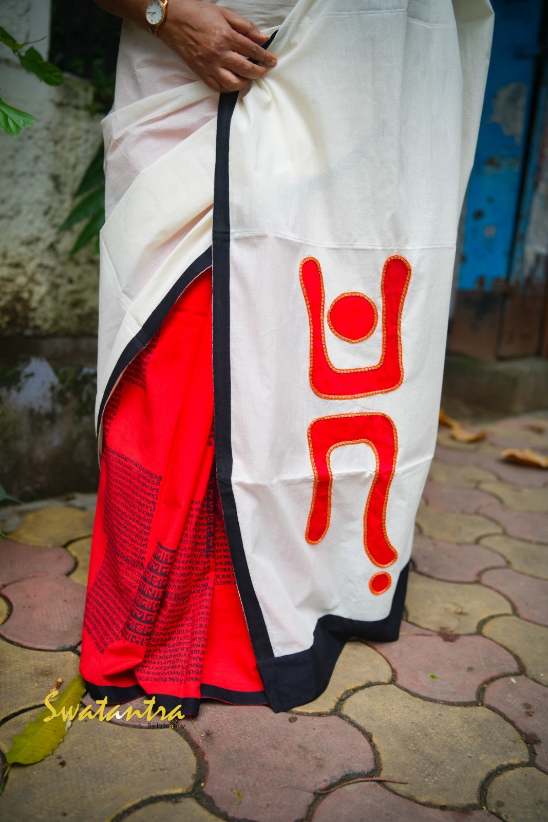 SAREE KORA COTTON PRINT & APPLIQUE AUDY
