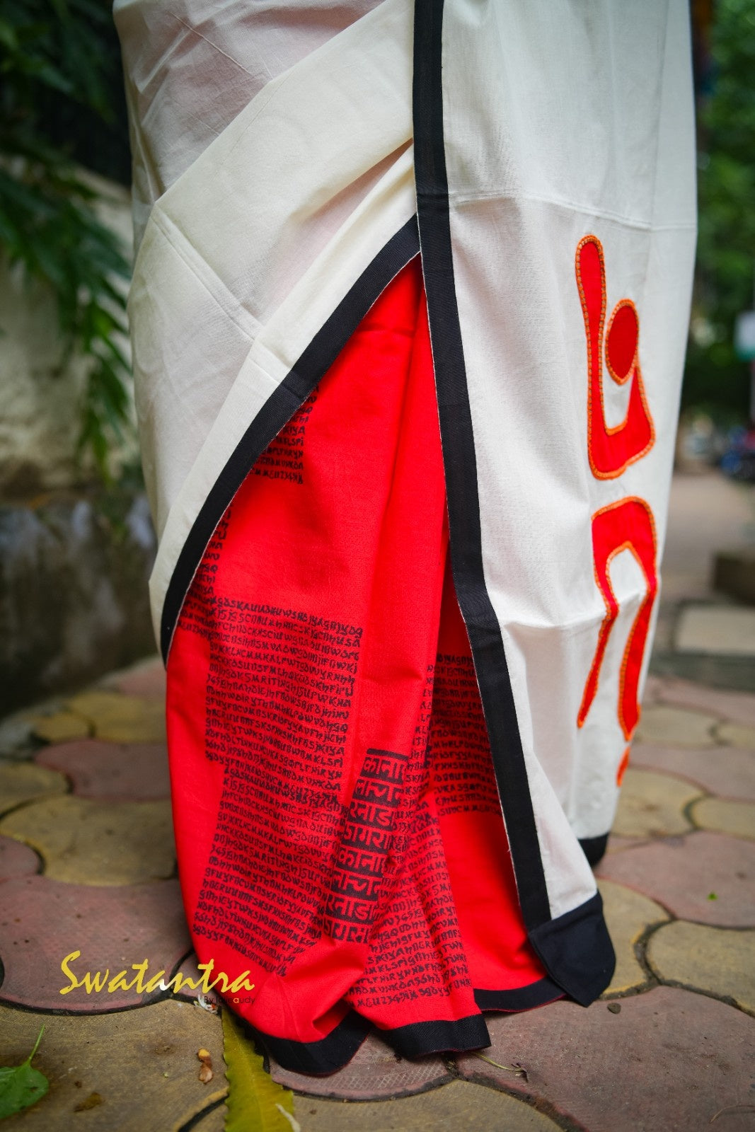SAREE KORA COTTON PRINT & APPLIQUE AUDY