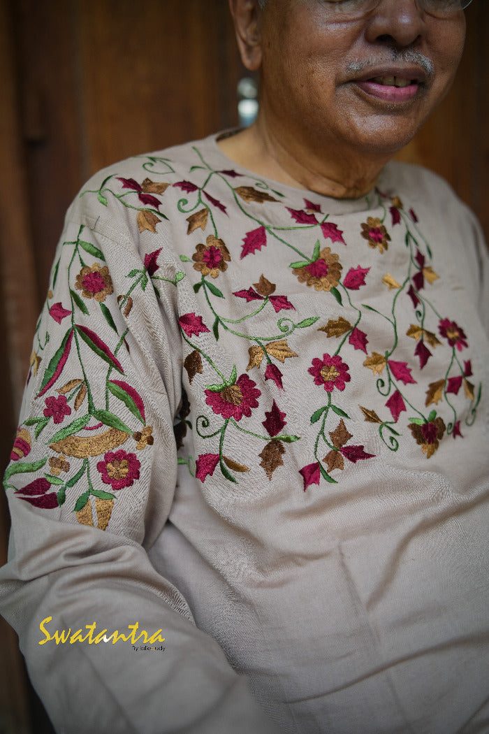 GK MR AM BEIGE COTTON - KURTA