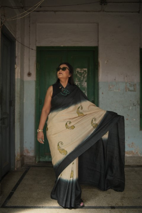 Tusser Paisley Lalie Saree