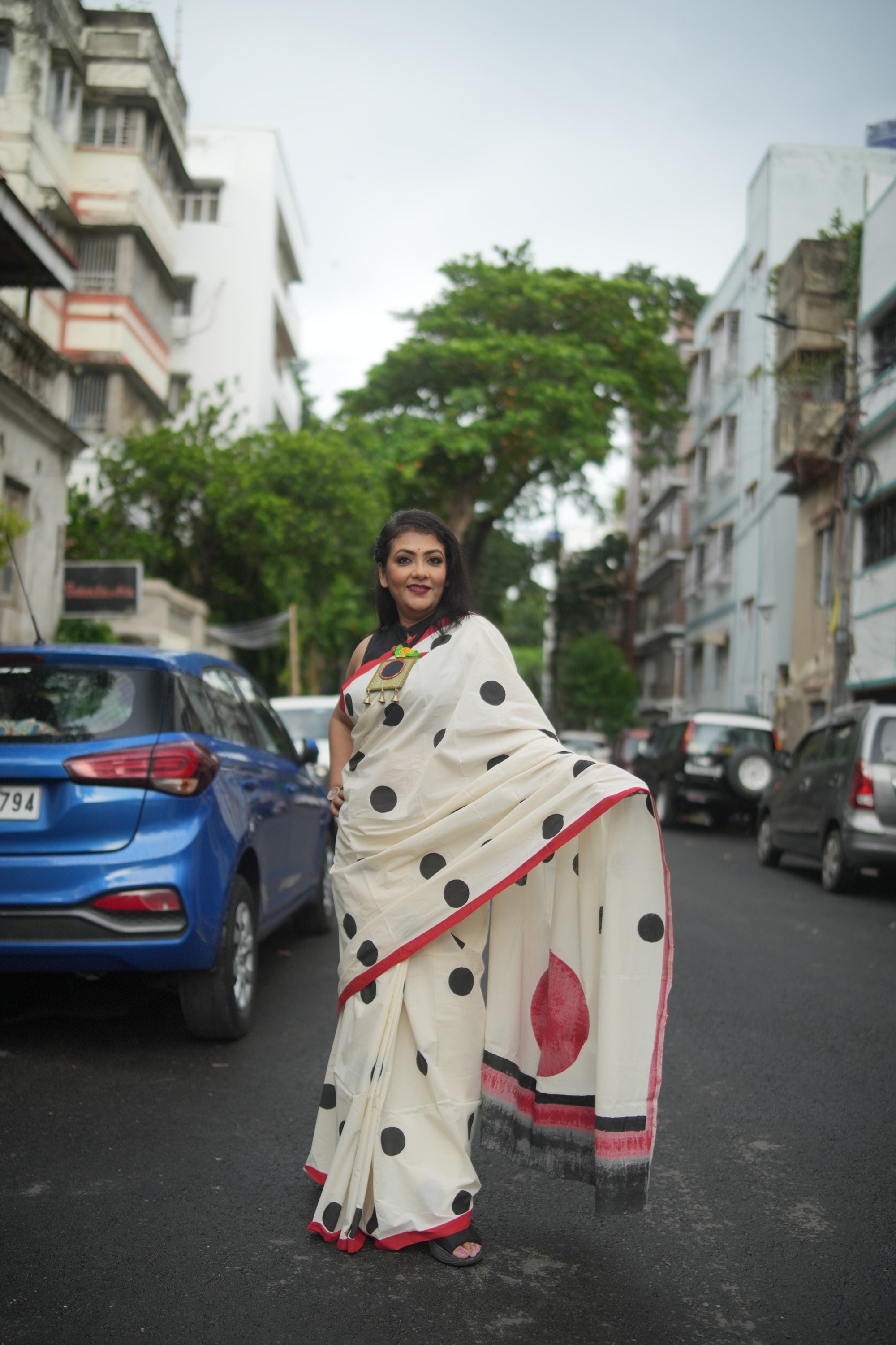 Kora Cotton and Khadi Linen Lalie Saree