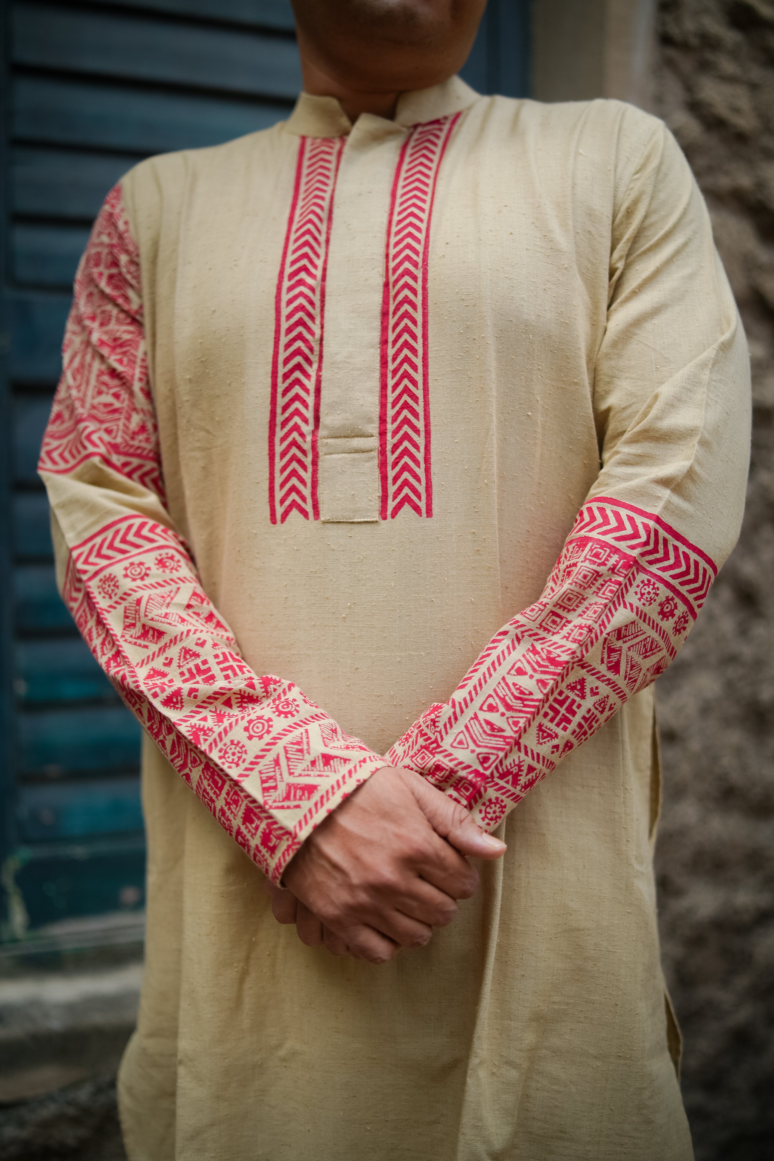 GK BEIGE RED PRINTED SSR