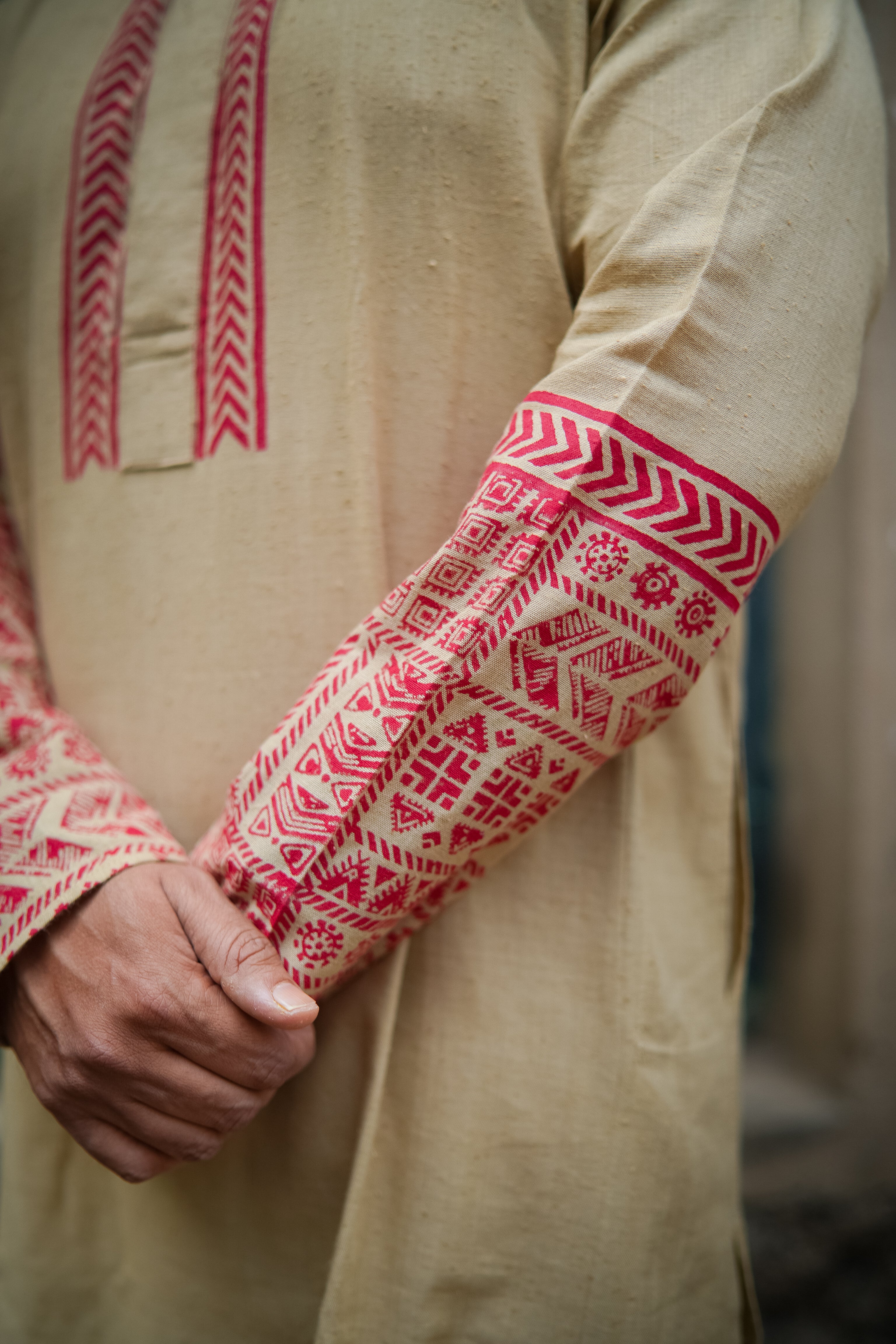 GK BEIGE RED PRINTED SSR