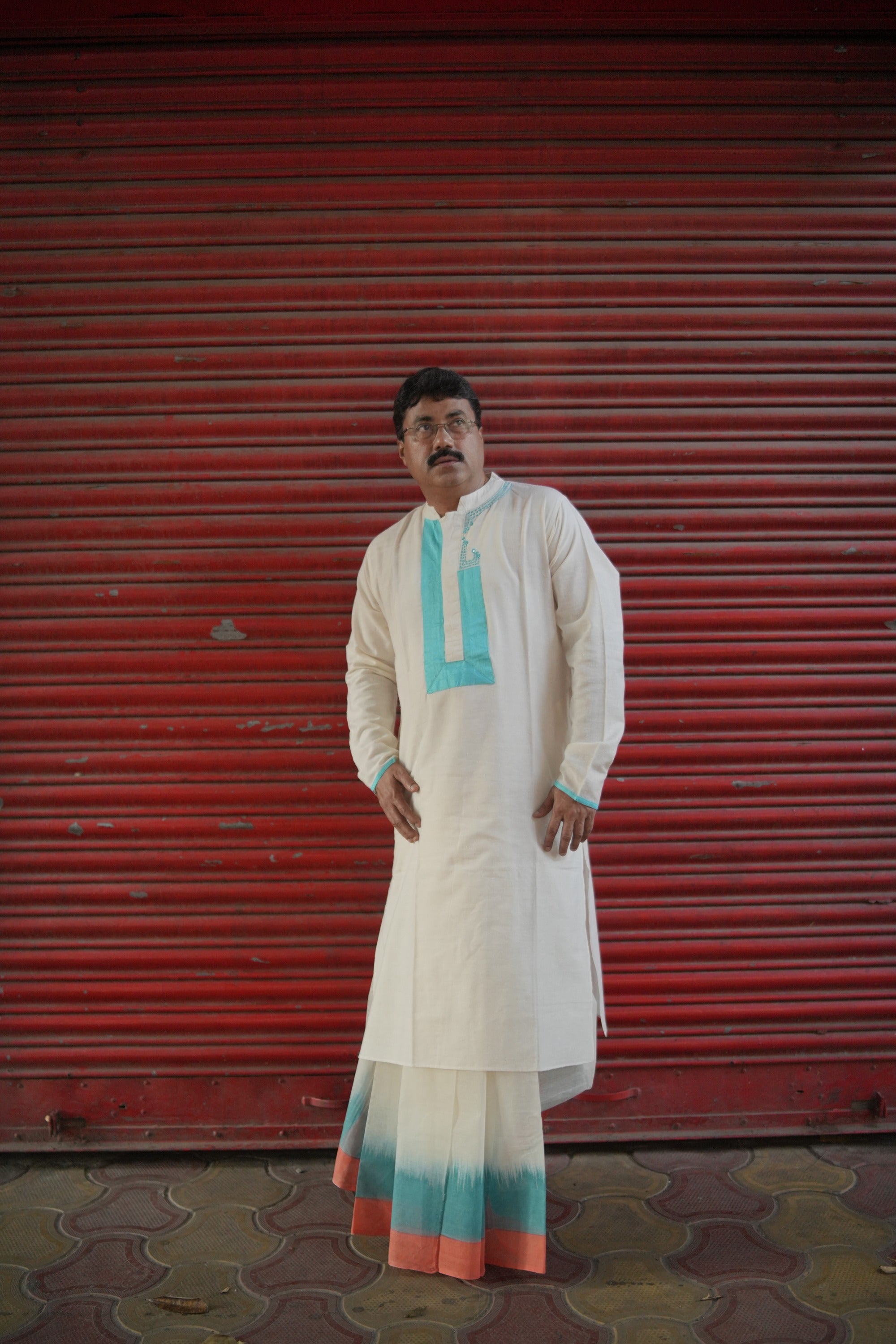 Off White Kurta Anjan