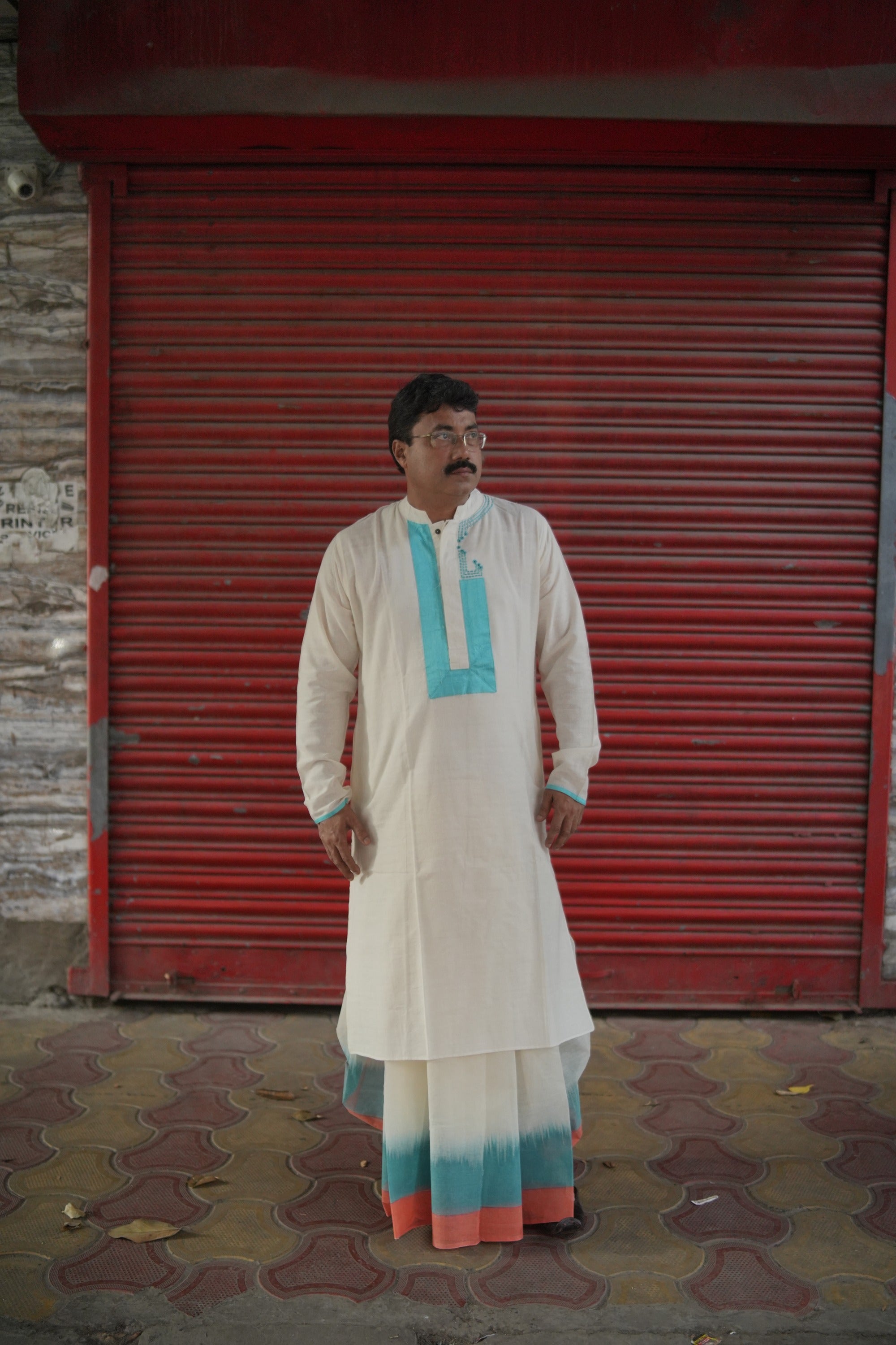 Off White Kurta Anjan