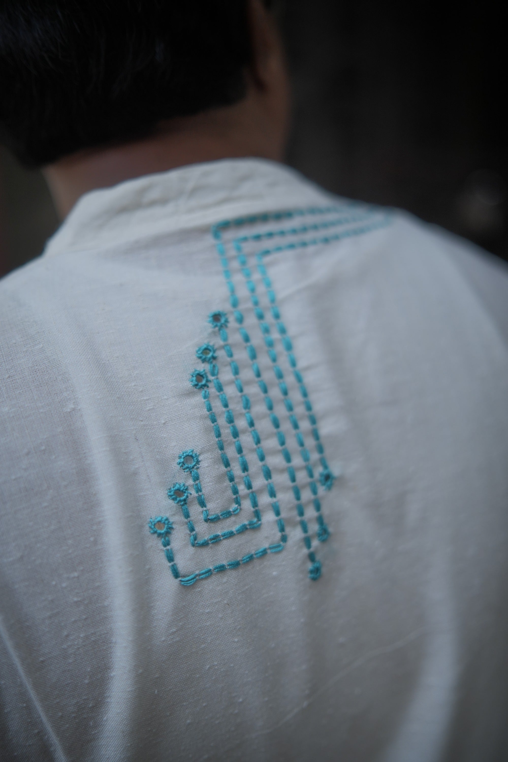 Off White Kurta Anjan