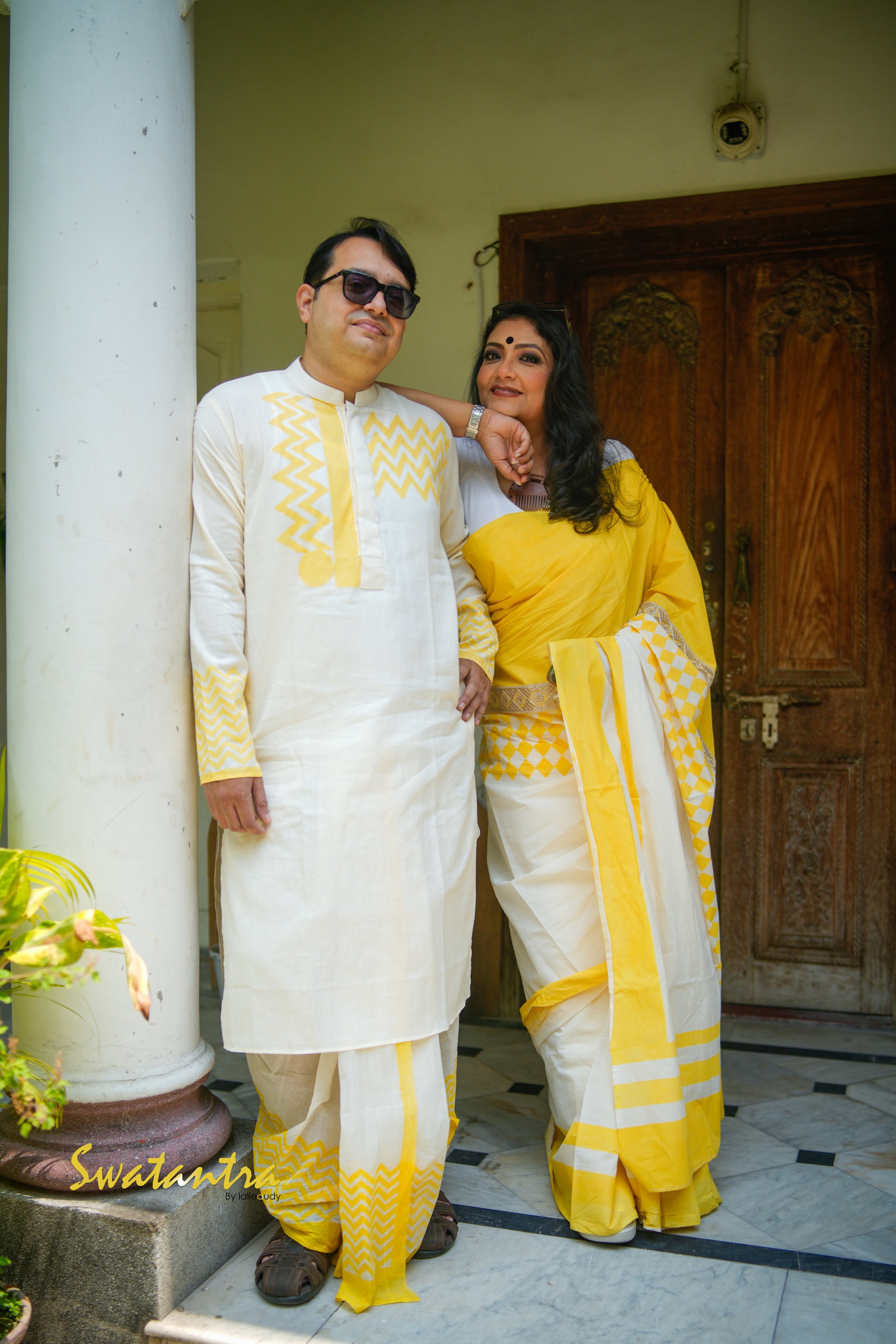 OFFWHITE YELLOW LALIE-SSR-COTTON KURTA