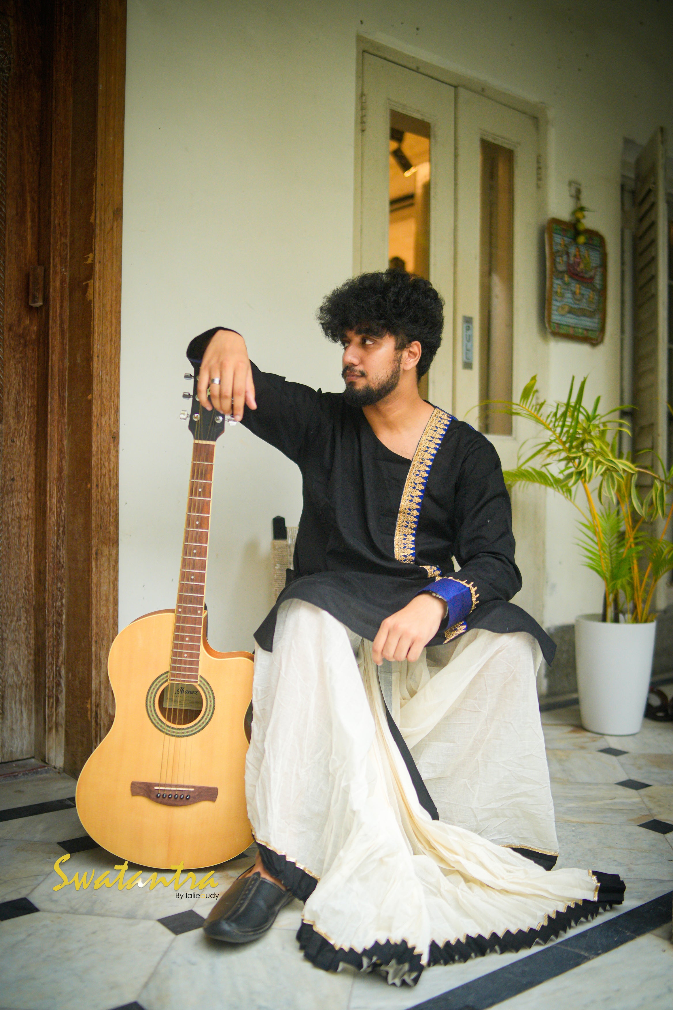 GK BLUE BLACK DEBASHRUTO - KURTA