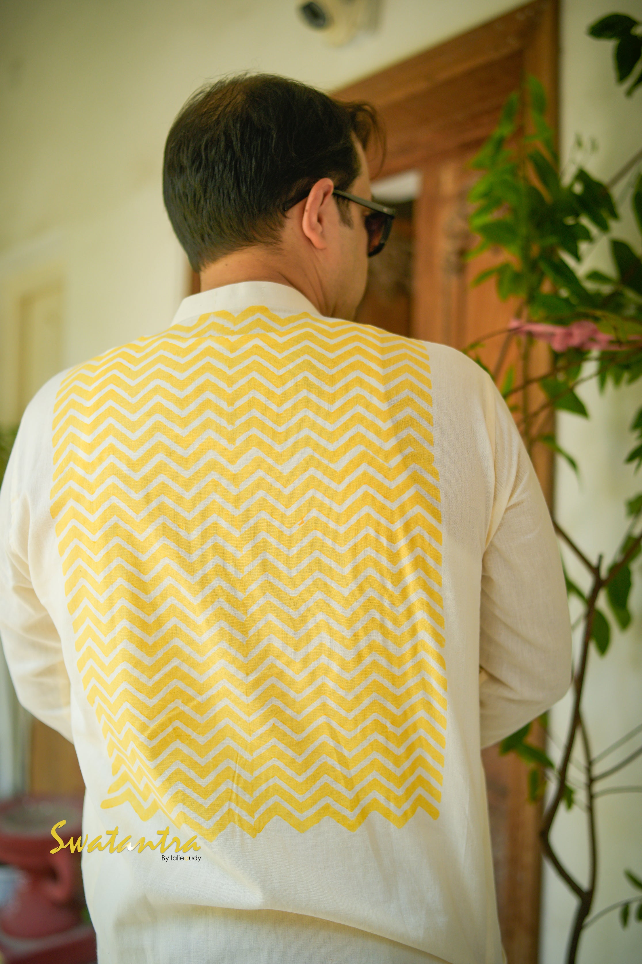 OFFWHITE YELLOW LALIE-SSR-COTTON KURTA