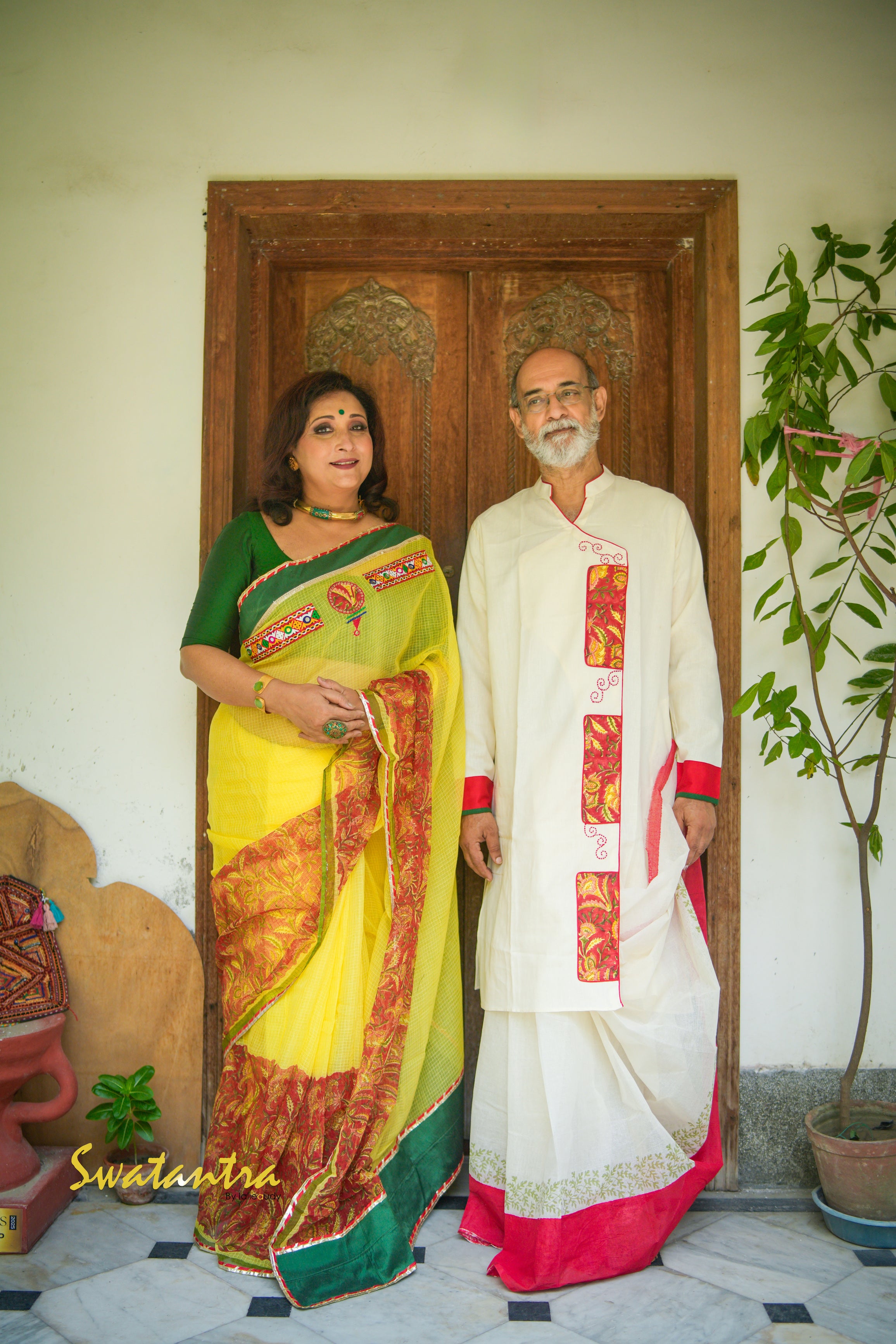 GREEN OFFWHITE DRDEB-AUDY - DHOTI