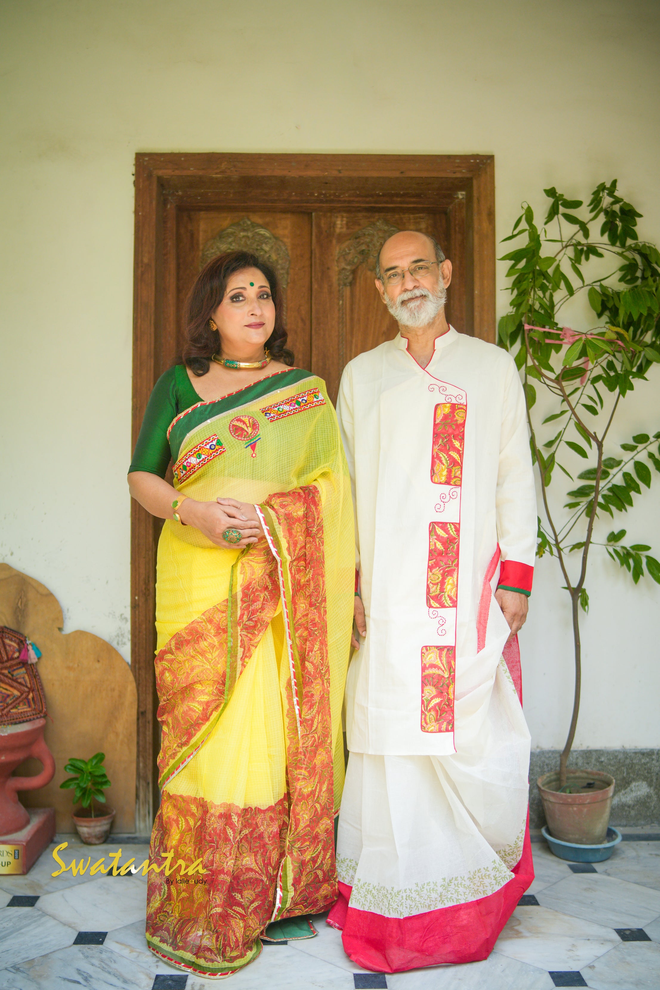 GREEN OFFWHITE DRDEB-AUDY - SAREE