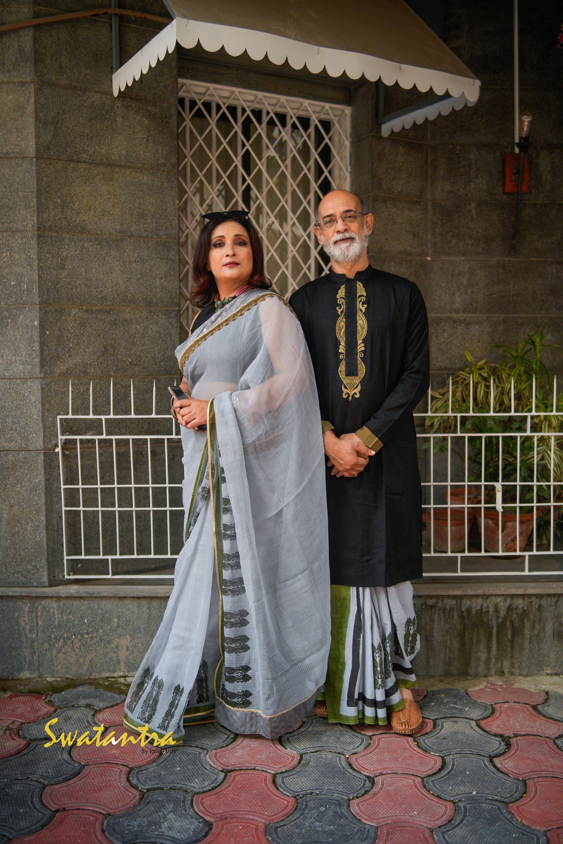 GREEN OFFWHITE DRDEB-AUDY-SAREE