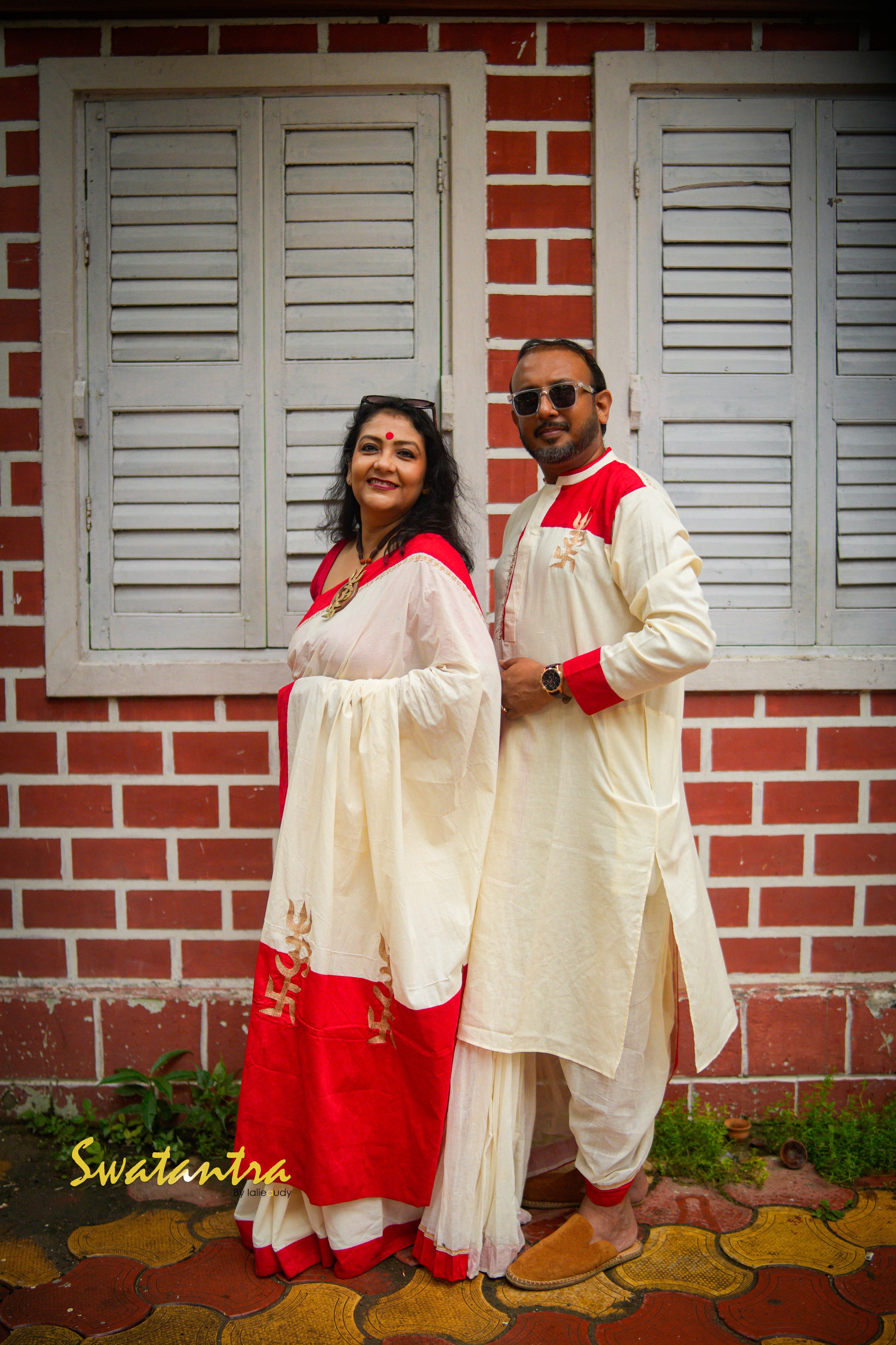LALIE SAPTARSHI OFFWHITE-RED - KURTA