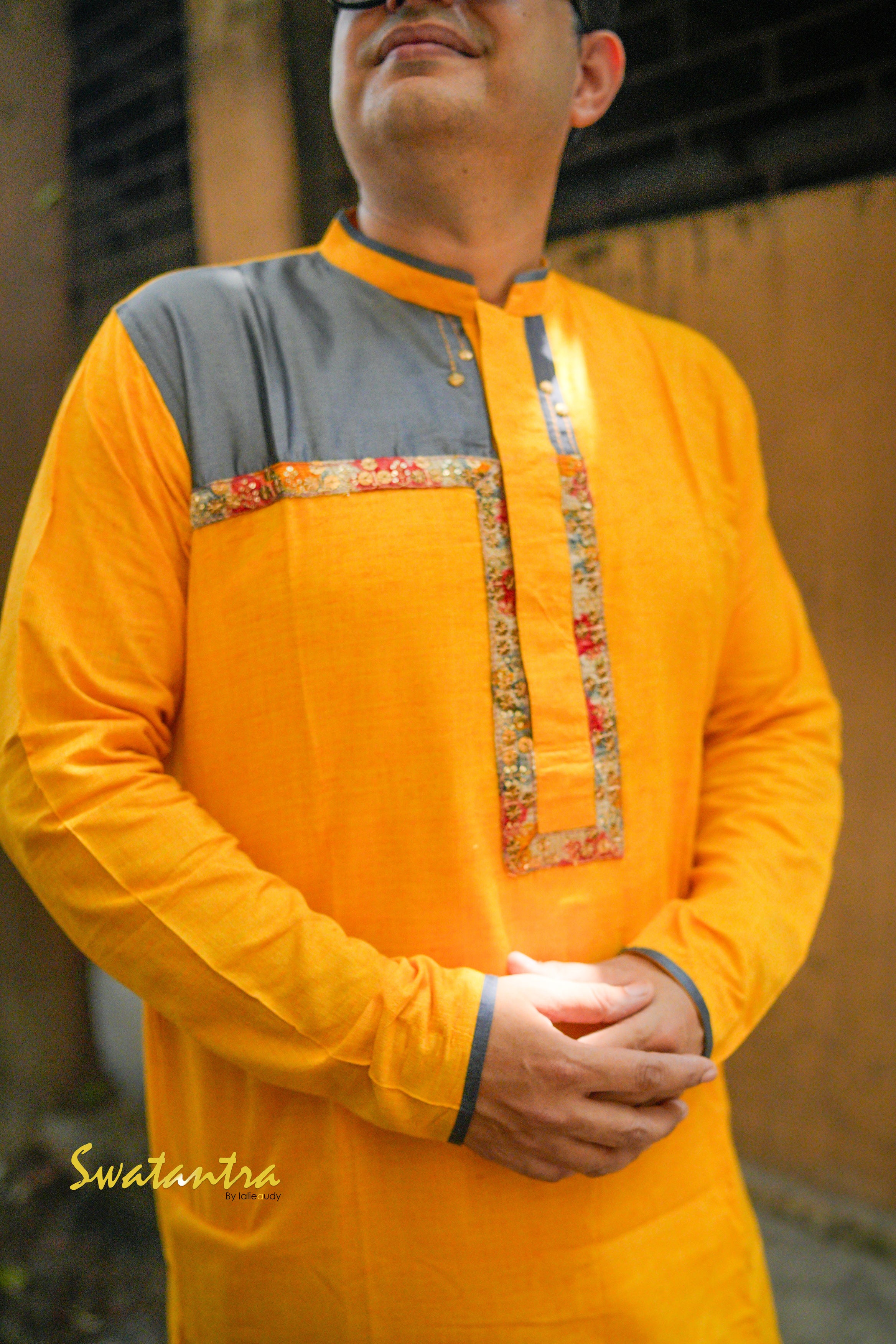 YELLOW OFFWHITE SSR-LALIE-KURTA
