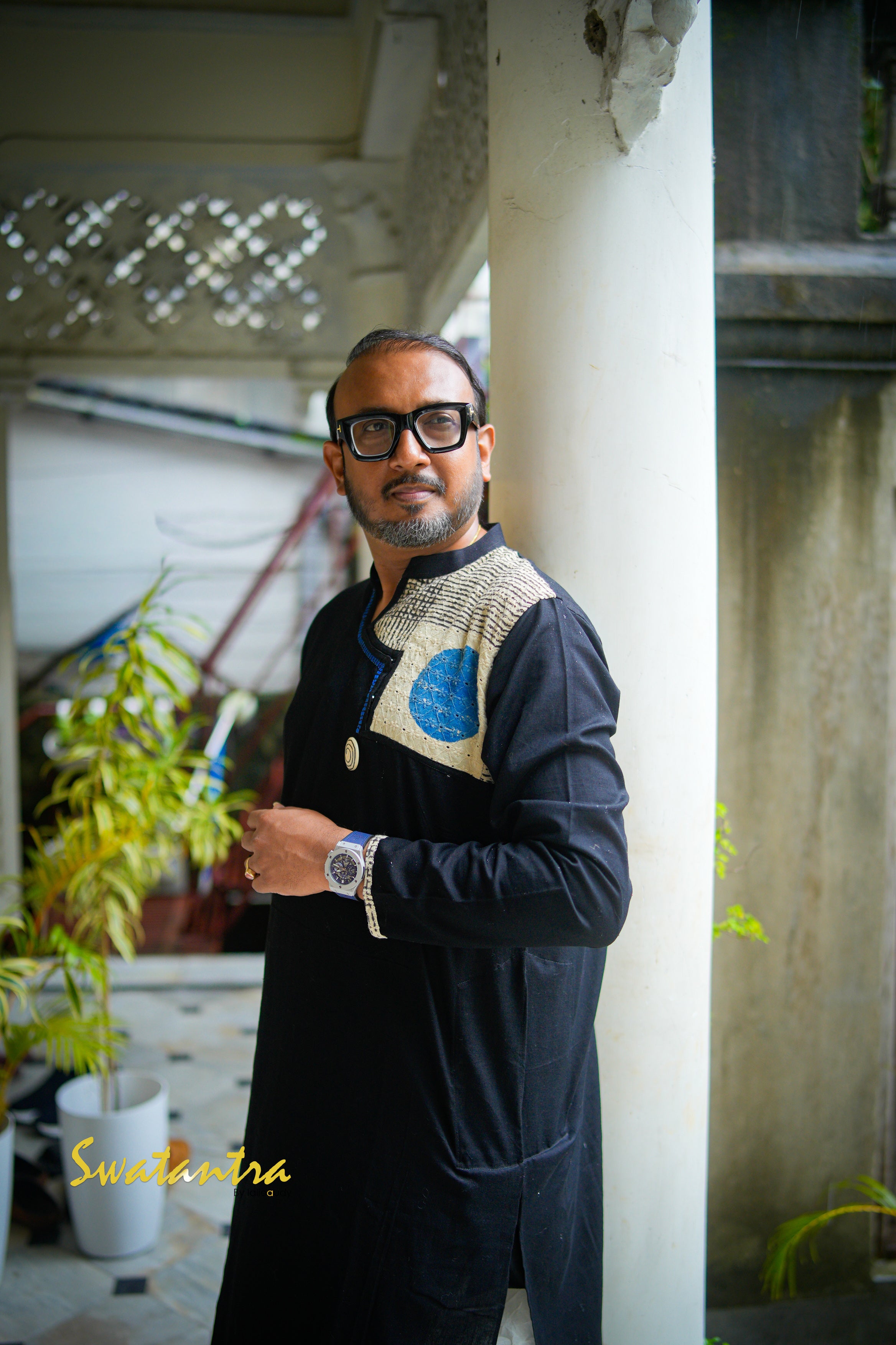 GK BLACK HAKOOBA DR.SAPTARSHI- KURTA