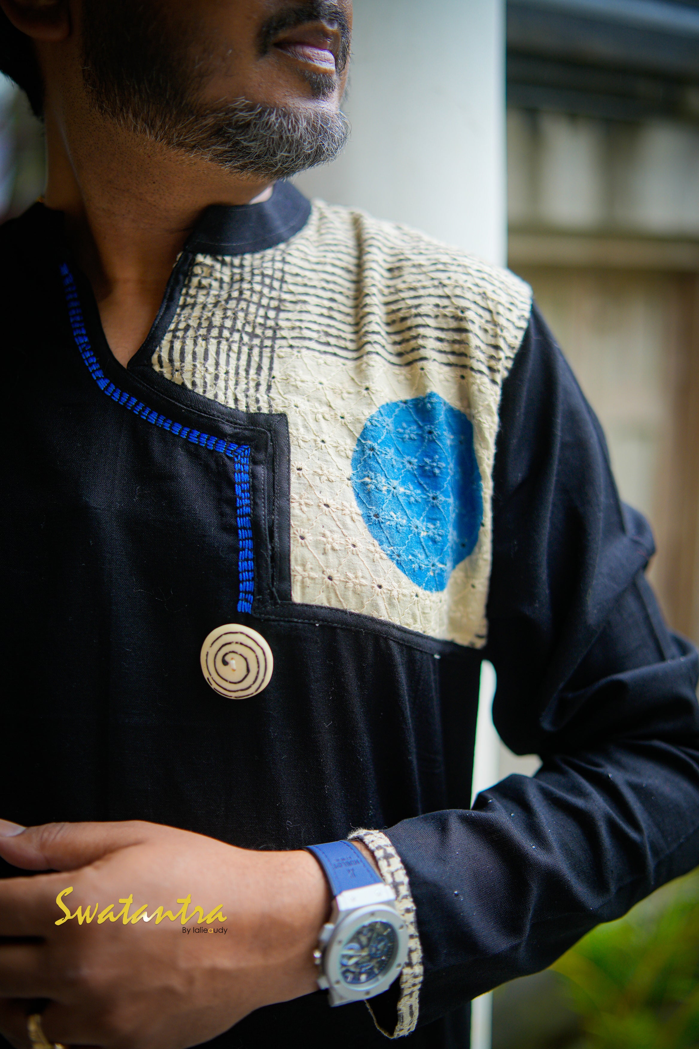 GK BLACK HAKOOBA DR.SAPTARSHI- KURTA