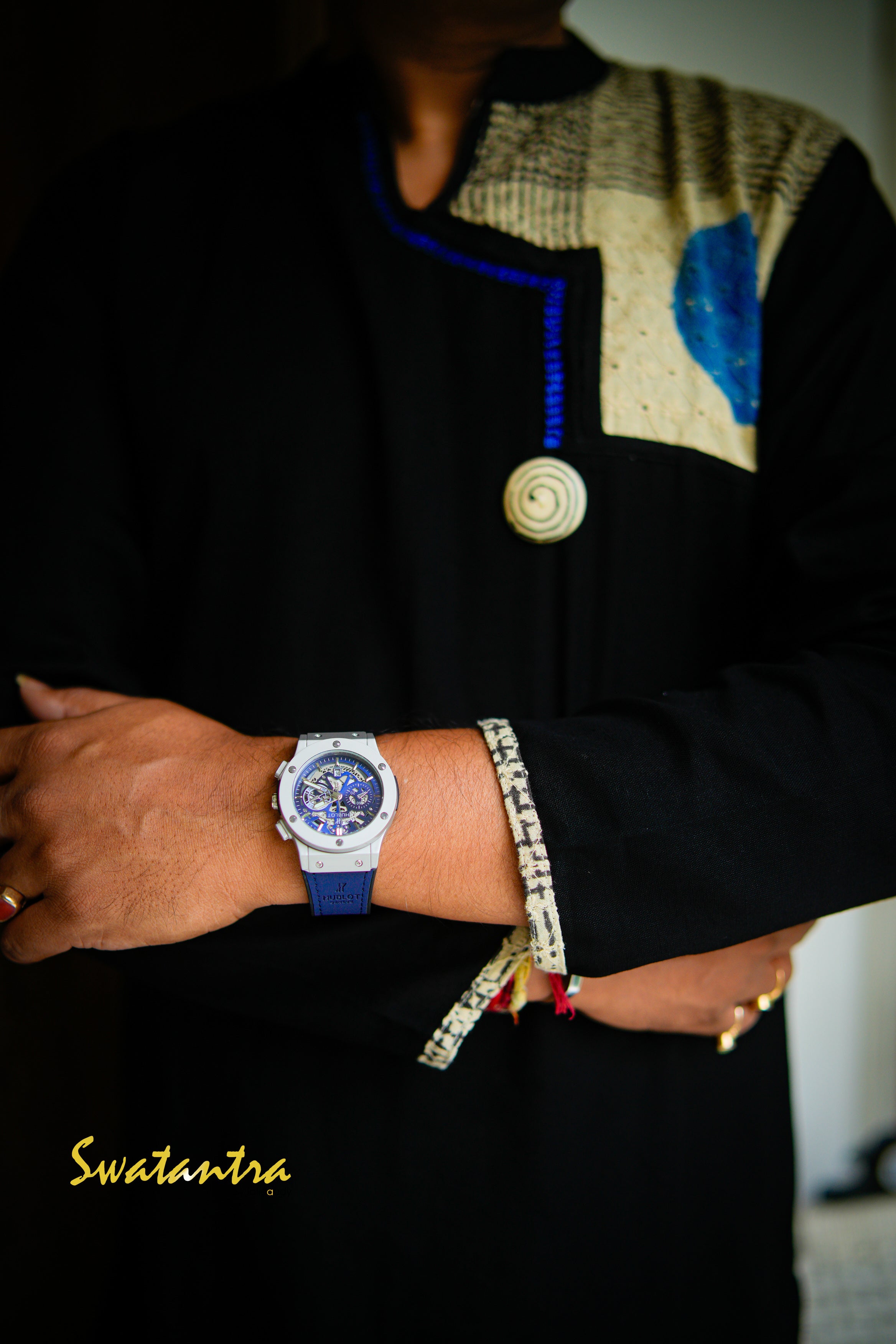 GK BLACK HAKOOBA DR.SAPTARSHI- KURTA