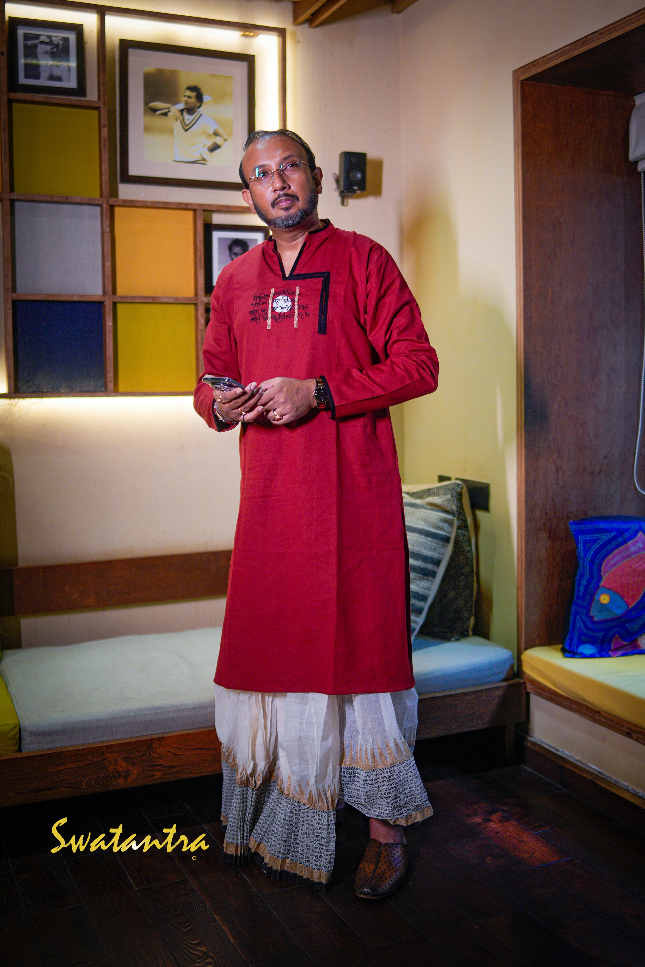 GK MAROON-BLACK DR.SAPTARSHI - KURTA
