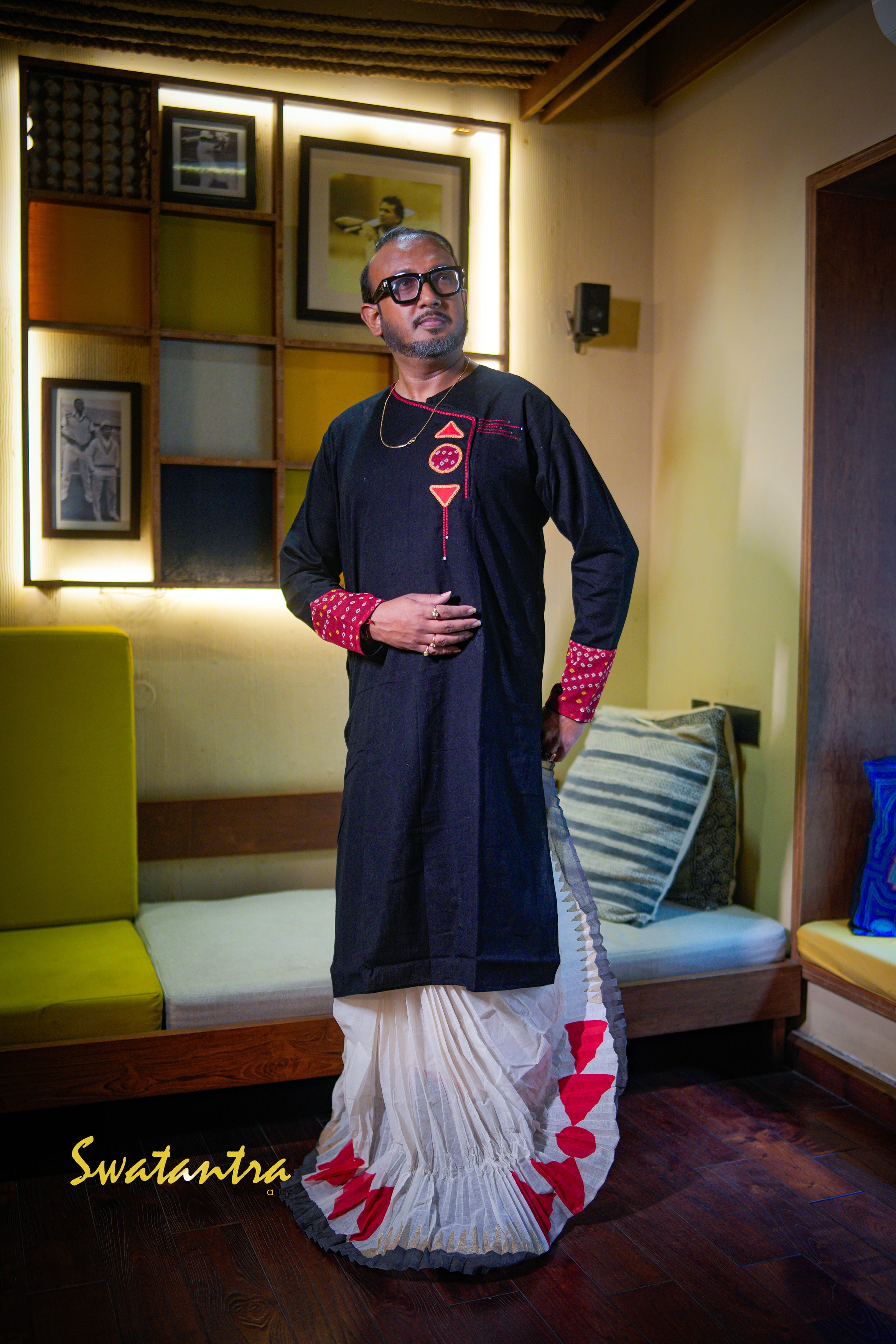 GK BLACK-RED DR.SAPTARSHI - KURTA