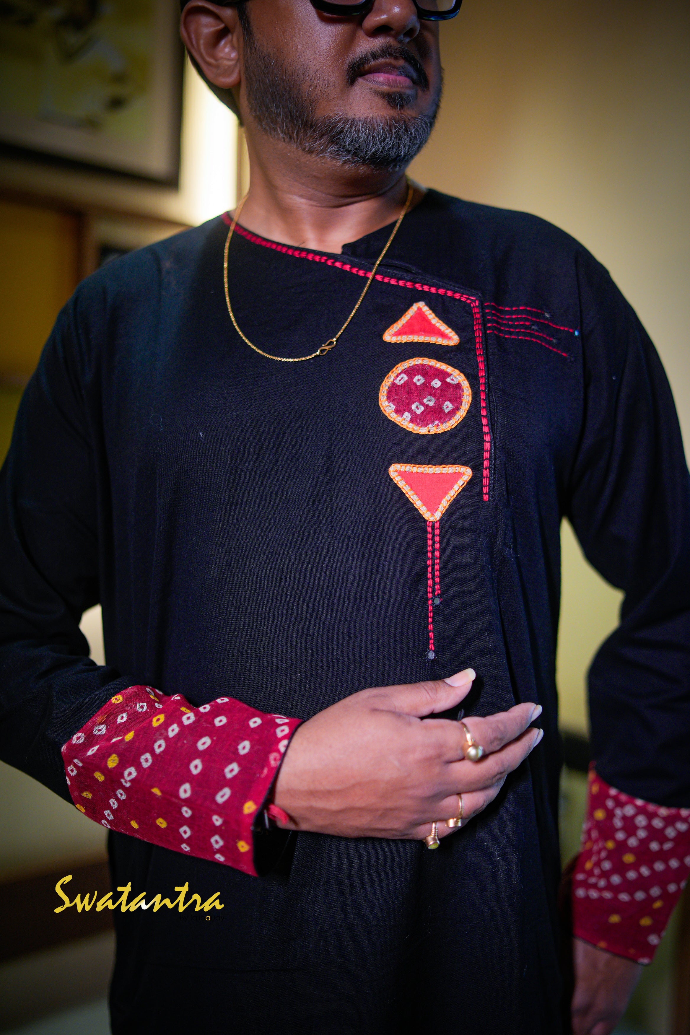 GK BLACK-RED DR.SAPTARSHI - KURTA
