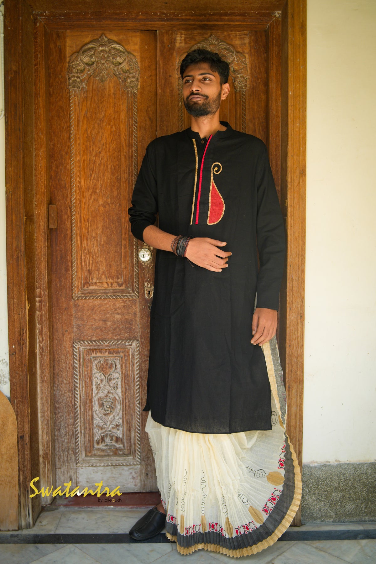 GK BLACK JUTE ARYAK DHOTI
