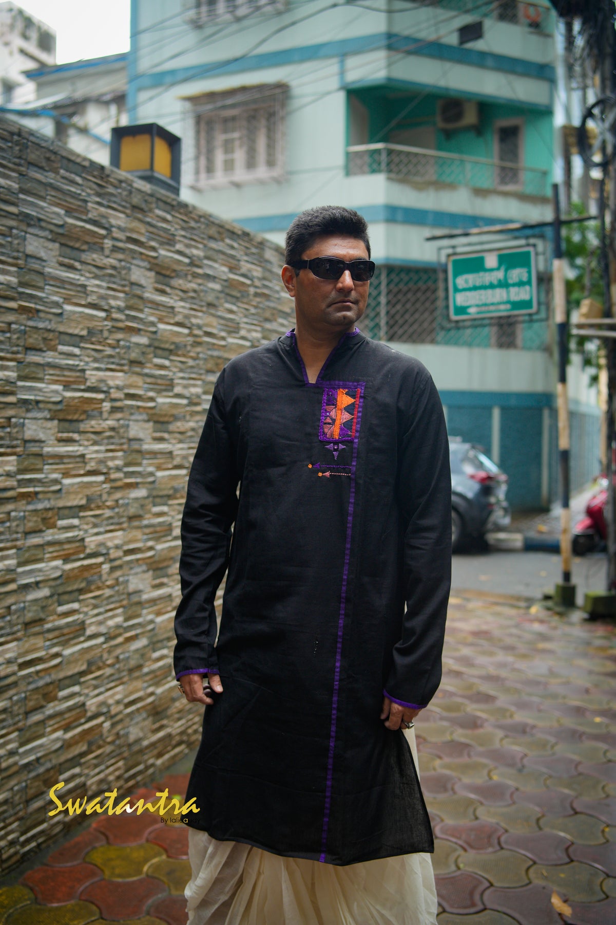 GK BLACK KATHIAWARI RONODEB KURTA