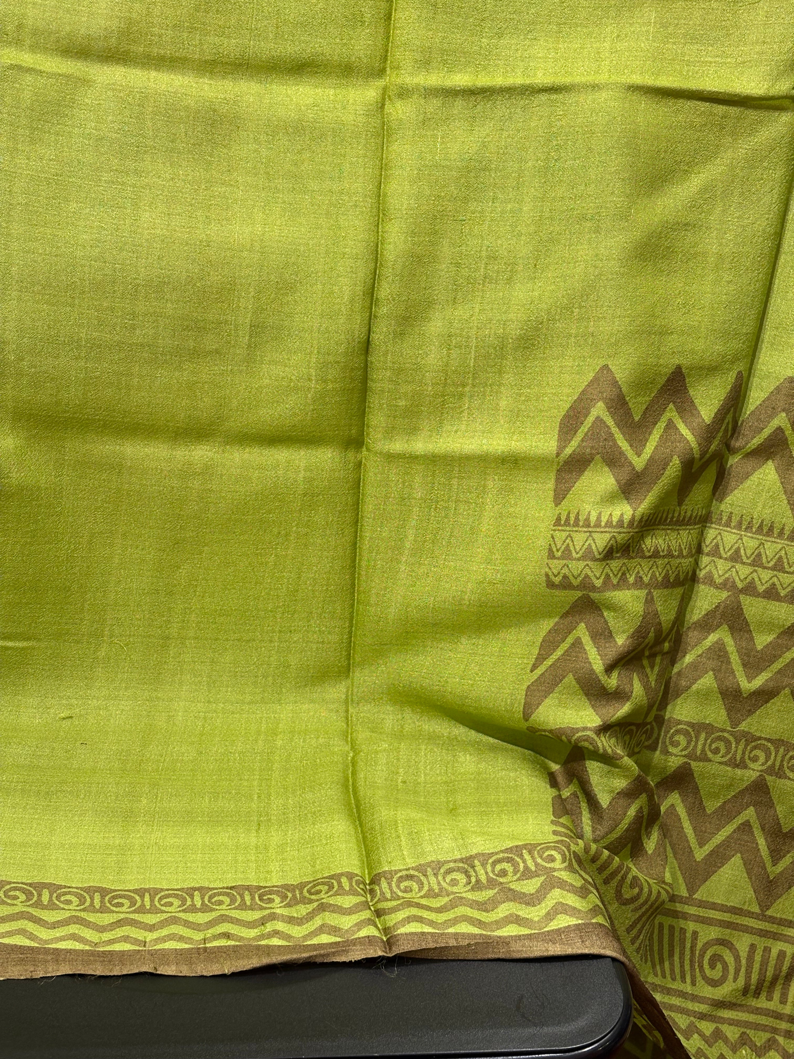 SAREE TUSSER GREEN LALIE-AUDY