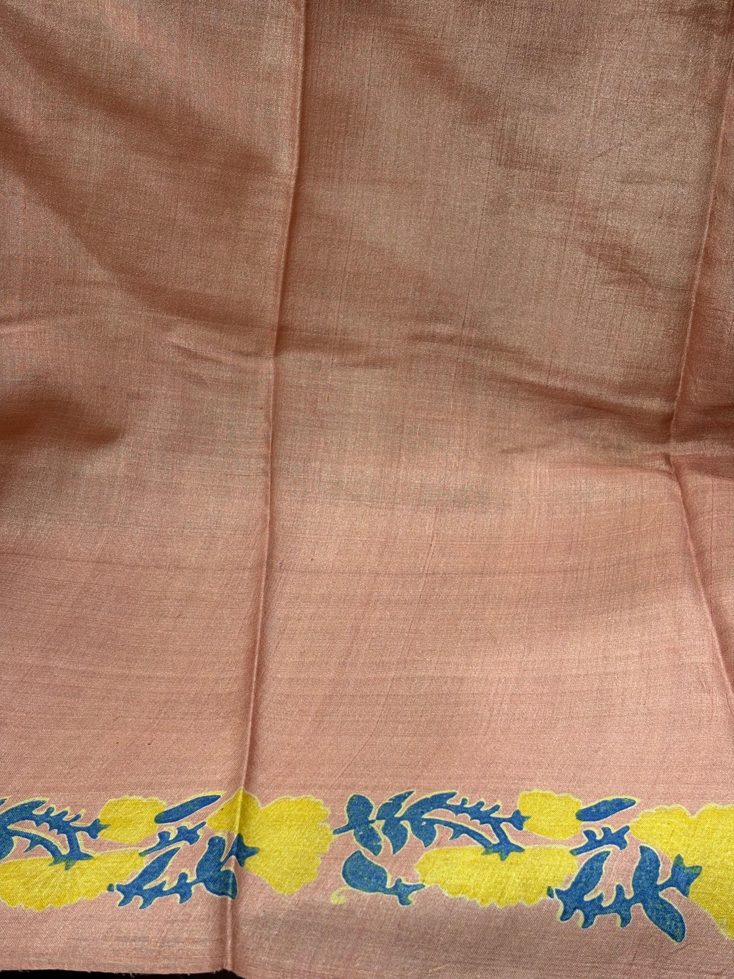SAREE TUSSER PEACH LALIE