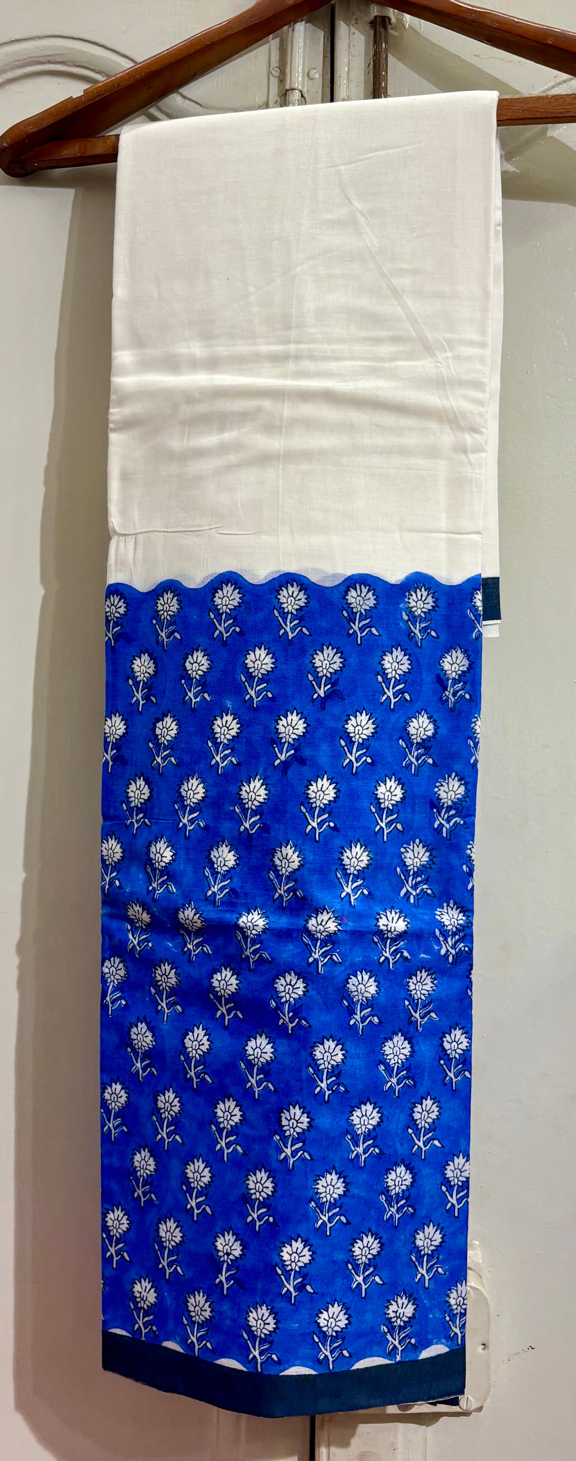 OFFWHITE ROYAL BLUE AUDY-DRDEB-DHOTI