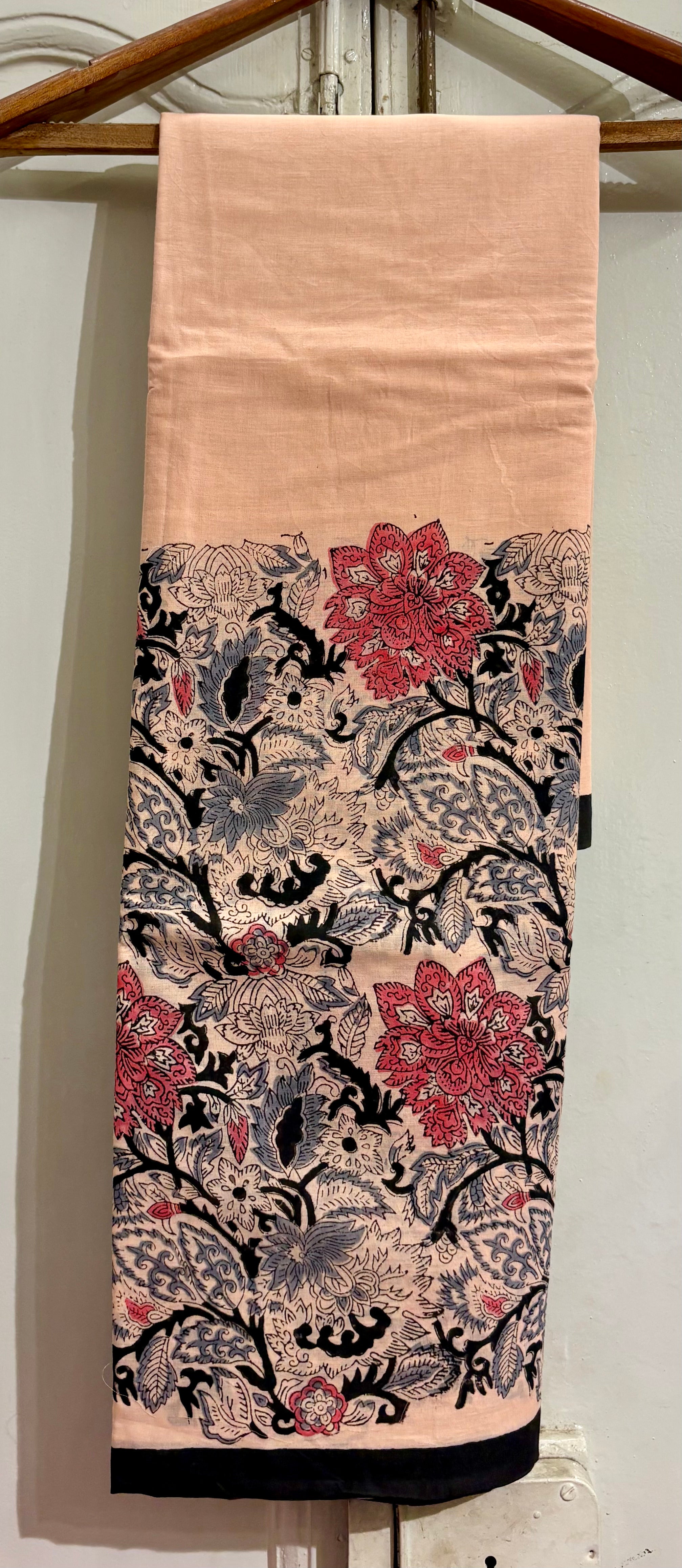 PEACH BLACK SSR-AUDY-DRDEB - FLORAL PRINT DHOTI