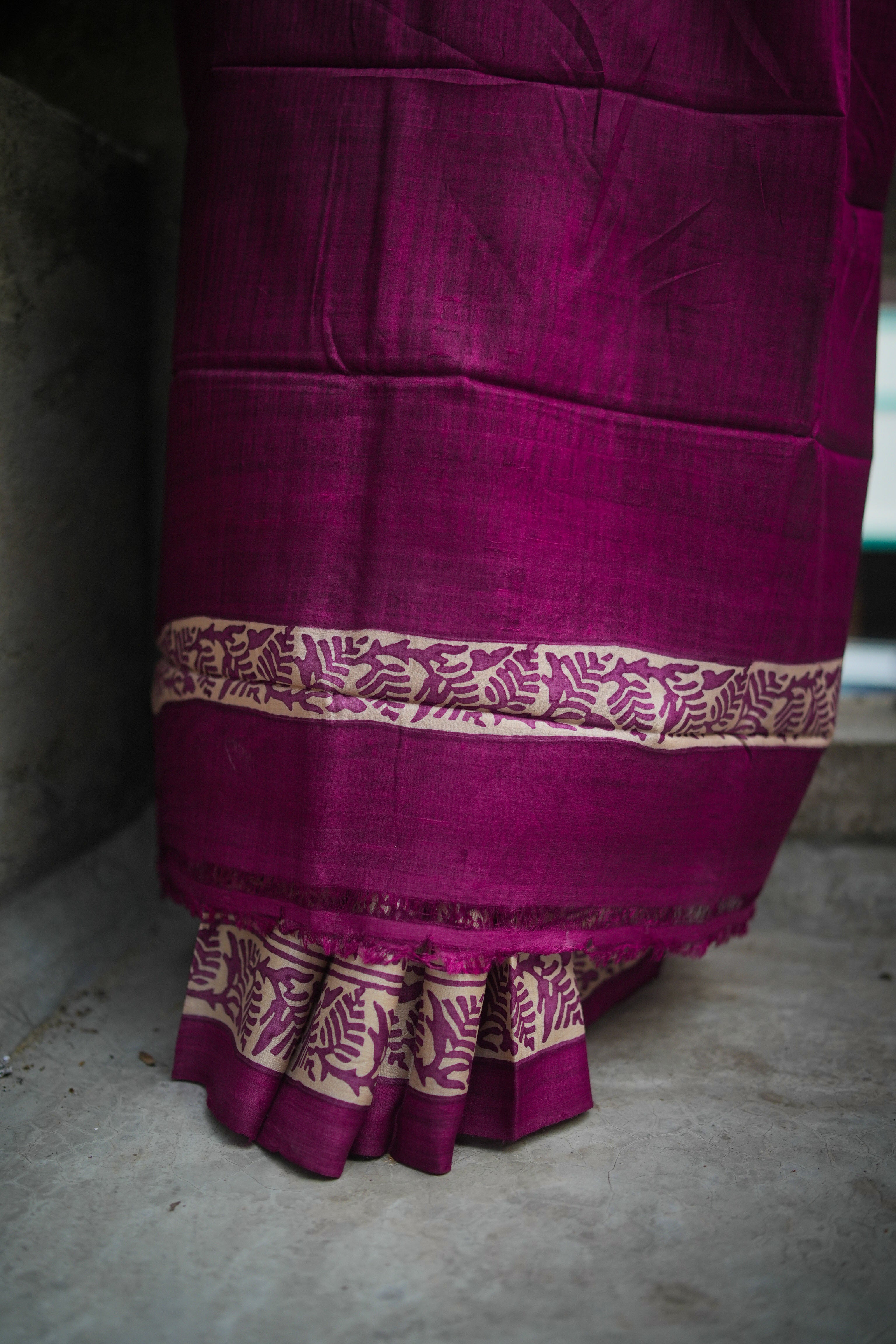 SAREE TUSSER  -VIOLET LALIE